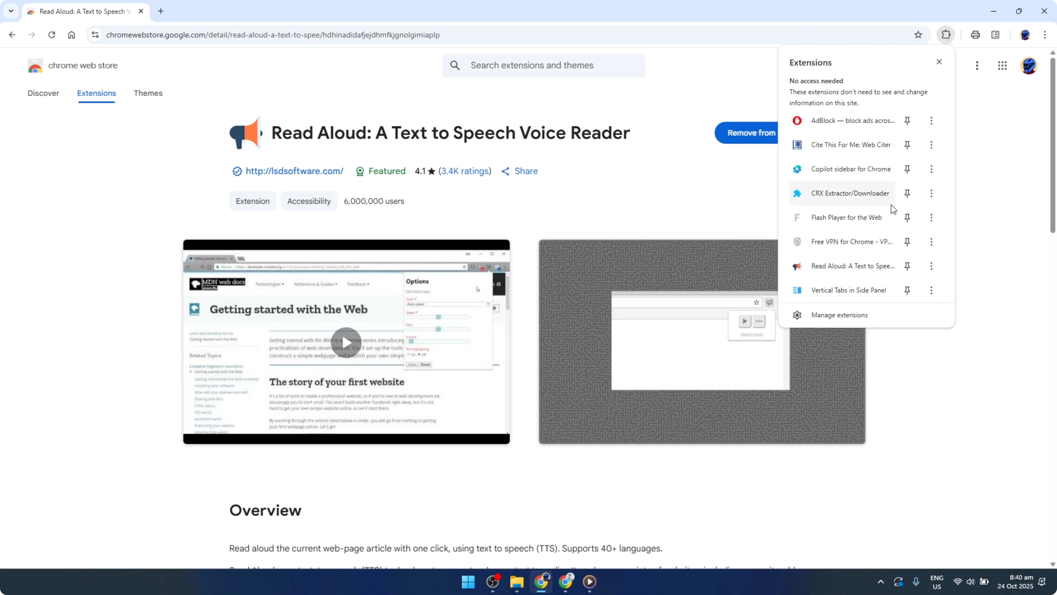 Screenshot from How To Make Google Chrome Read Docs and Web Aloud [2026 Guide] at 50s
