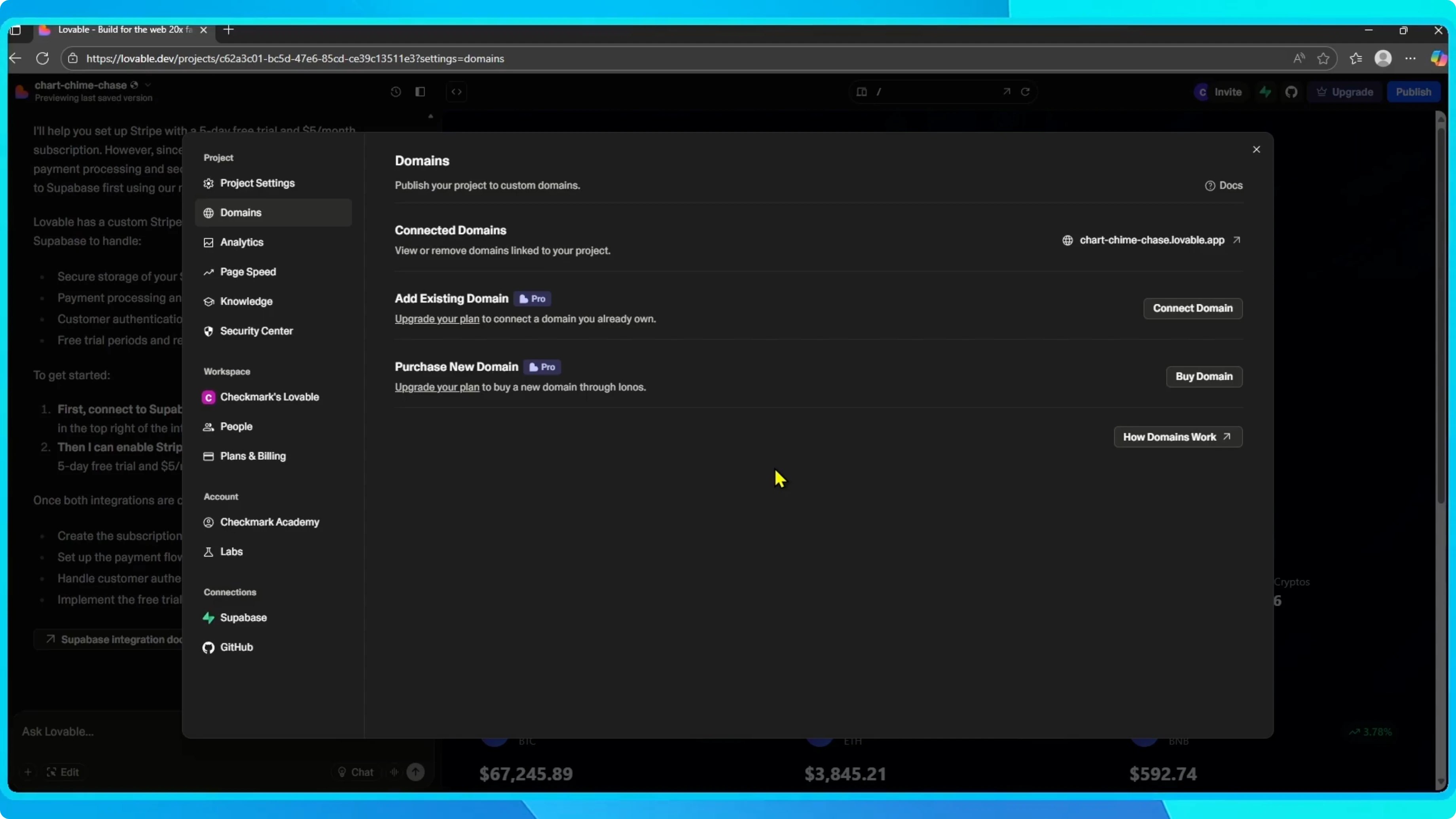 Screenshot from How to Add a Custom Domain in Lovable? at 57s