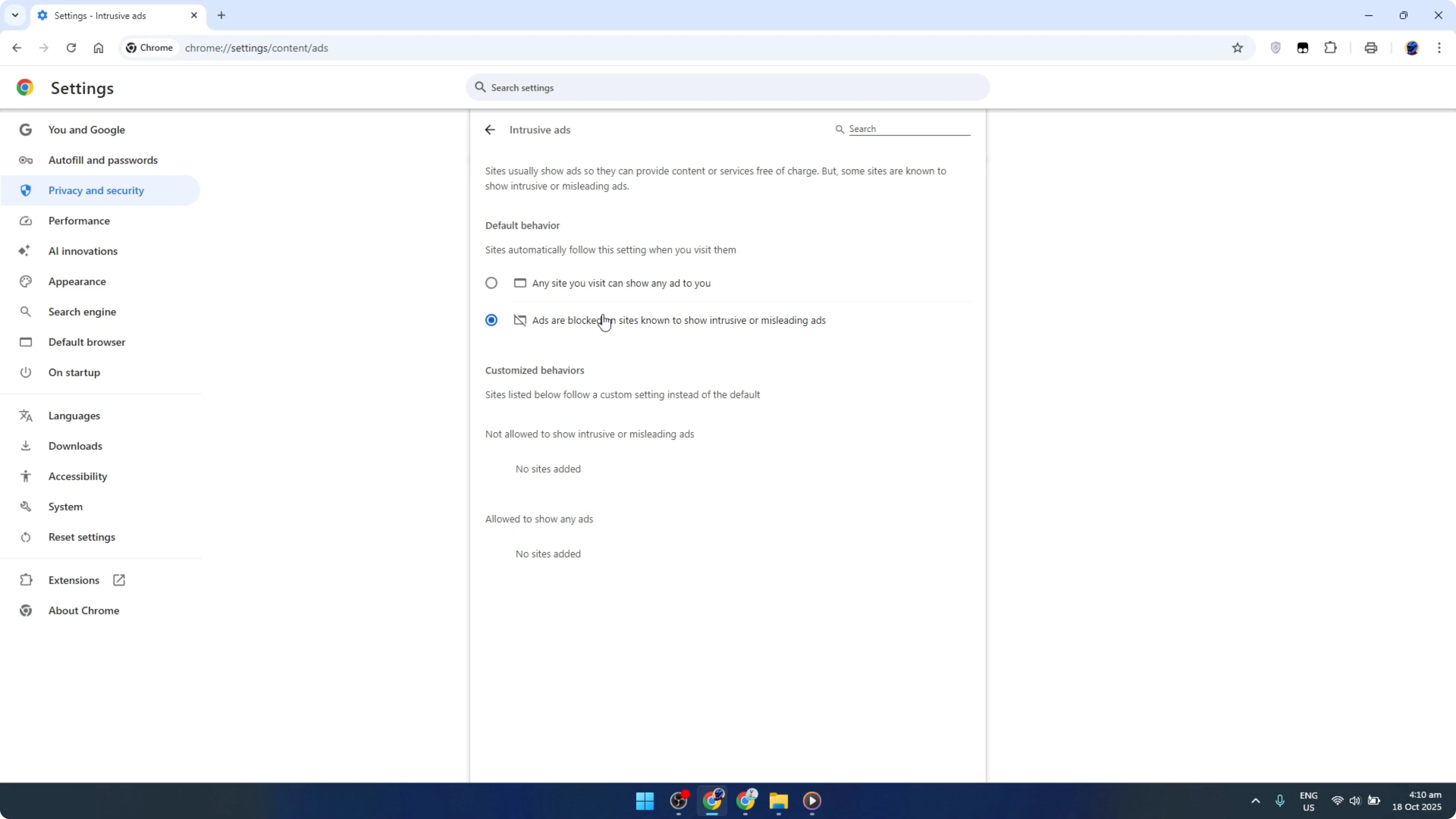 Screenshot from How To Block All Ads Pop Ups On Google Chrome While Browsing [2026 Guide] at 114s
