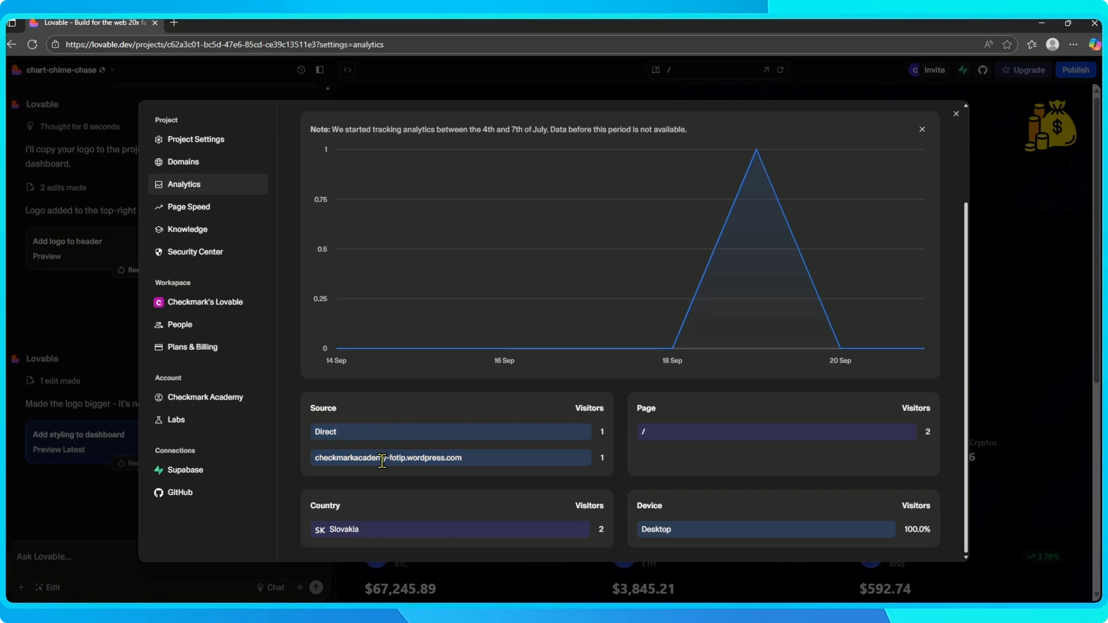 Screenshot from How to Check Website Traffic in Lovable? at 30s