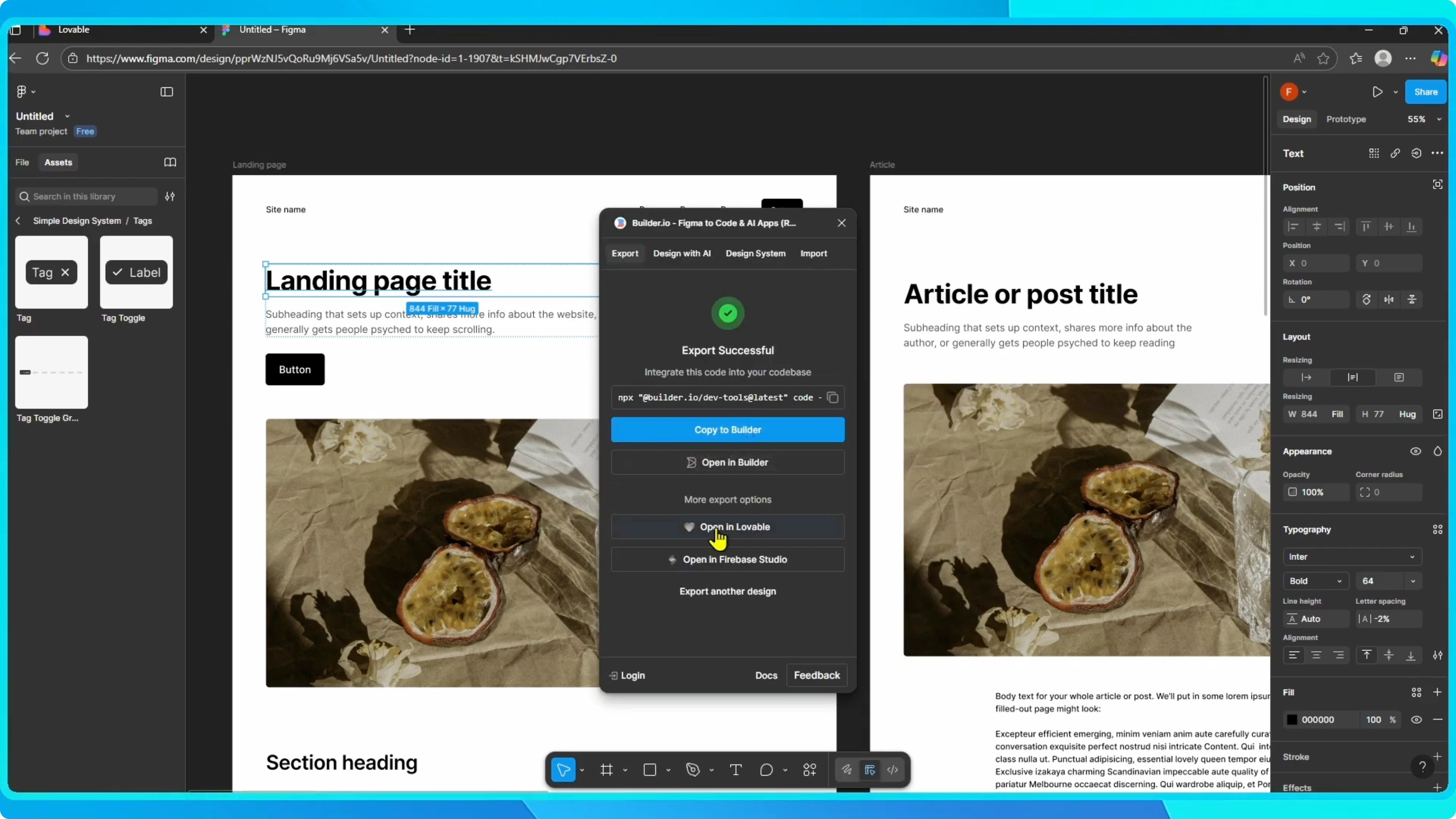 Screenshot from How to Connect Figma to Lovable? at 34s