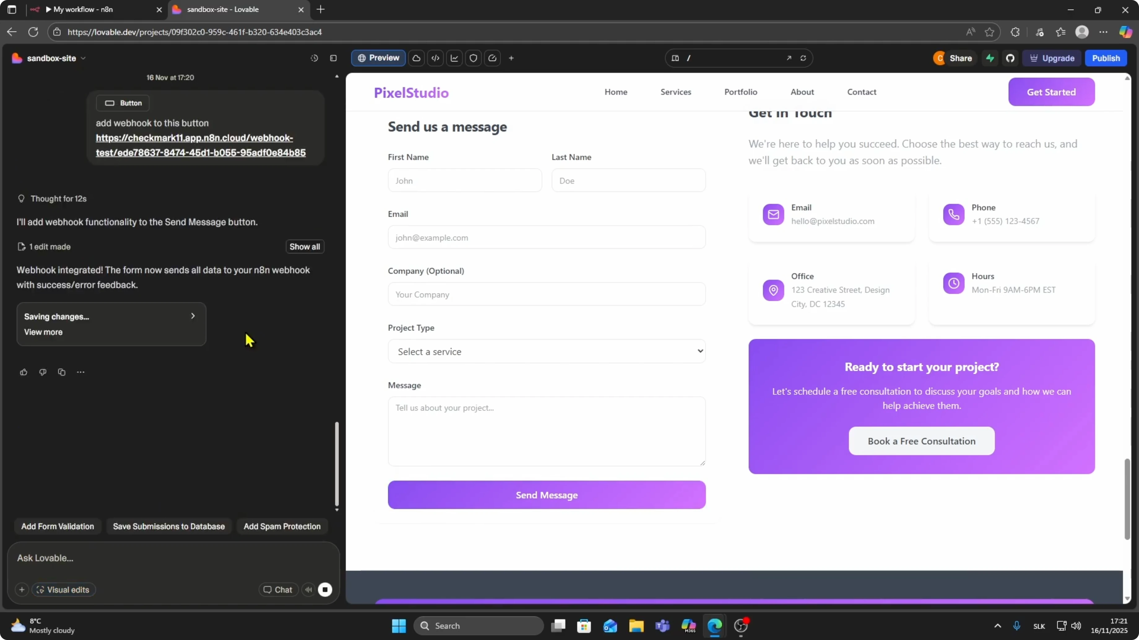 Screenshot from How to Connect Lovable to n8n in 2026? at 63s