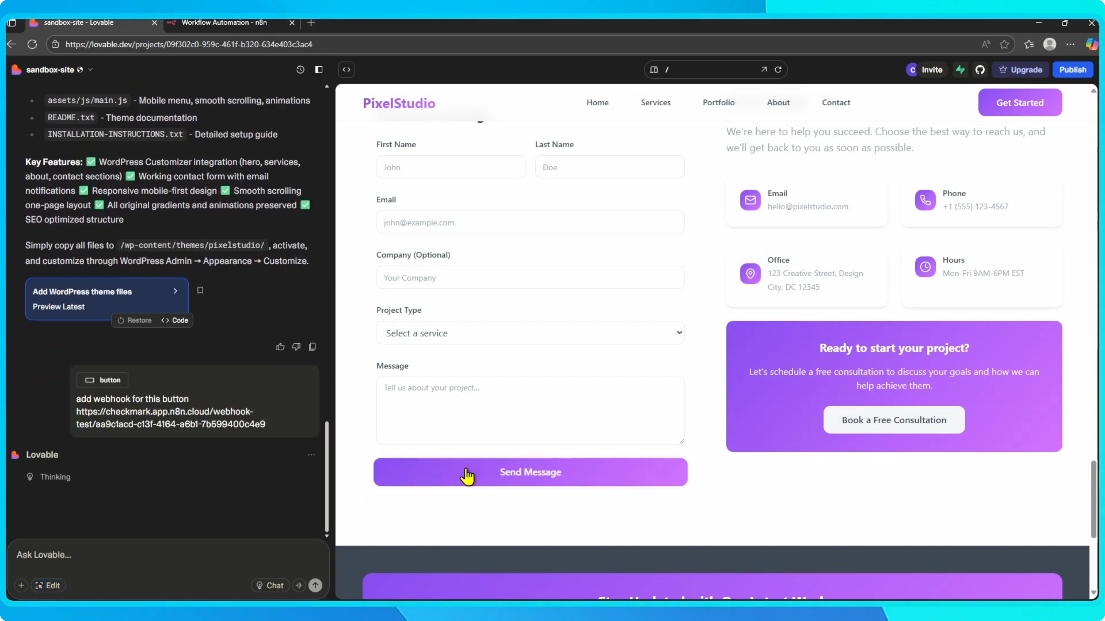 Screenshot from How to Connect Lovable with n8n? at 40s