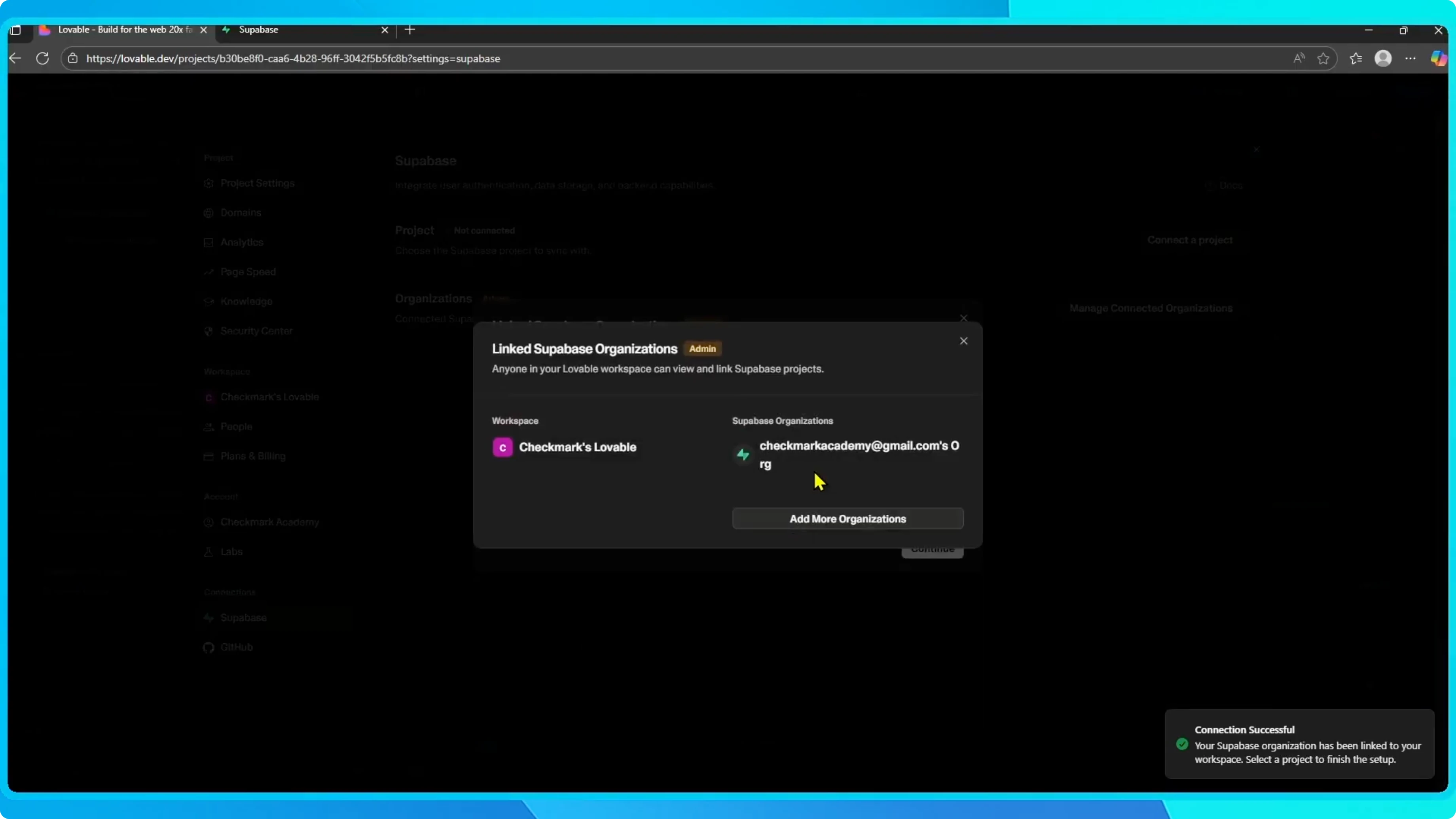 Screenshot from How to Connect Lovable with Supabase? at 43s