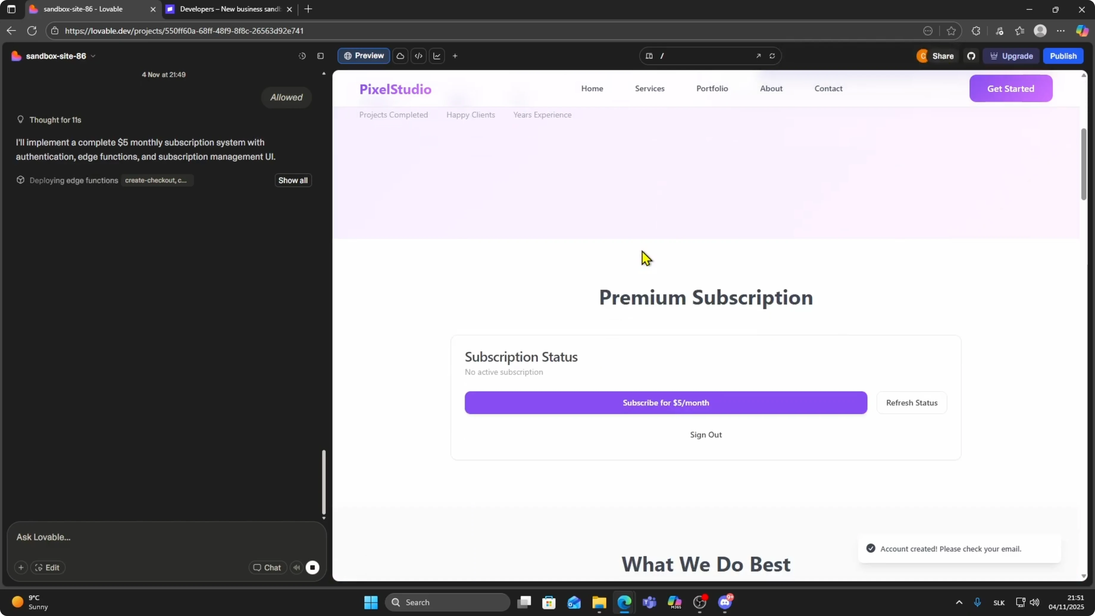 Screenshot from How To Connect Stripe To Lovable AI App Full Setup at 139s