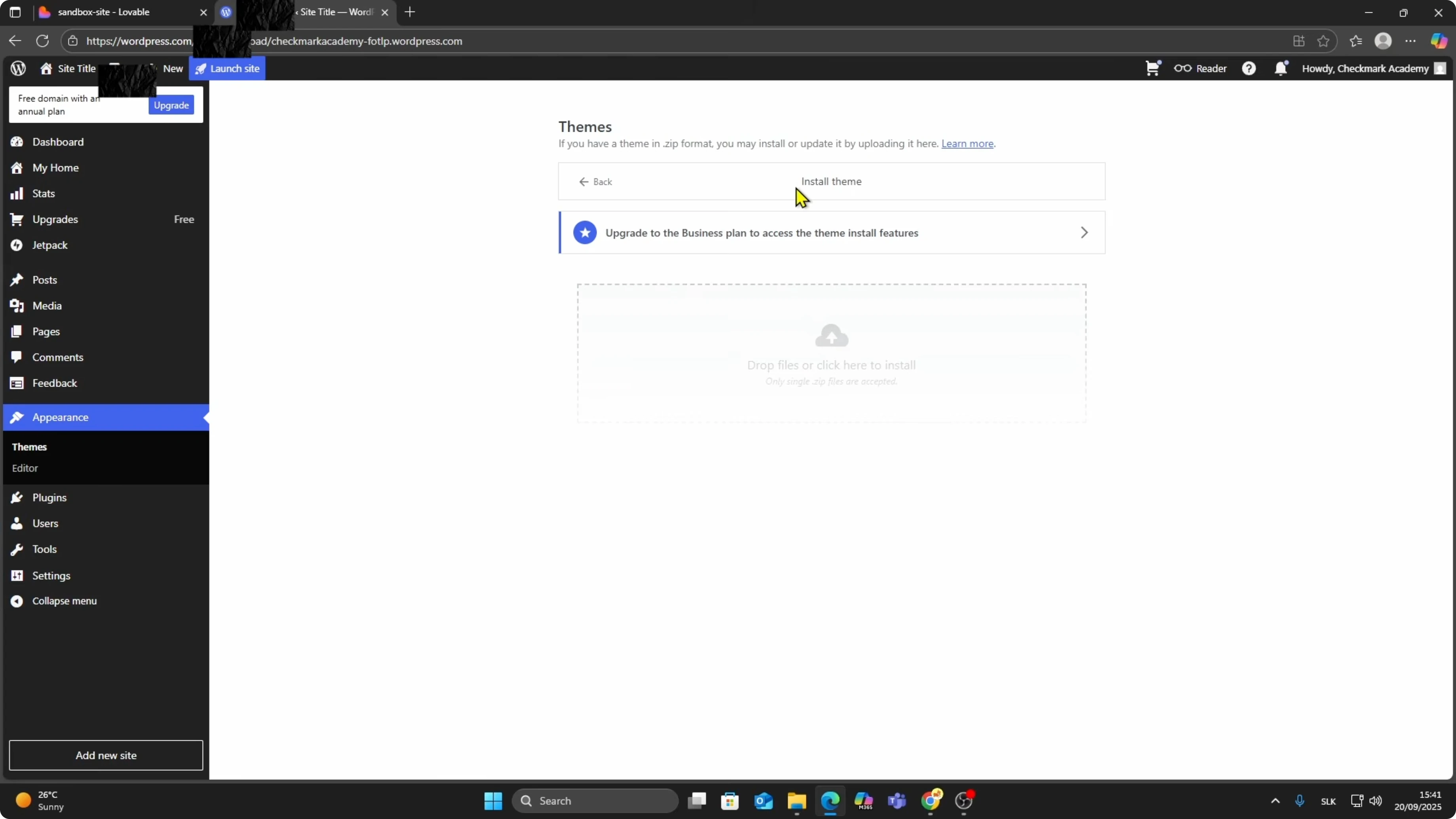 Screenshot from How to Convert a Lovable AI Site into a WordPress Theme? at 107s