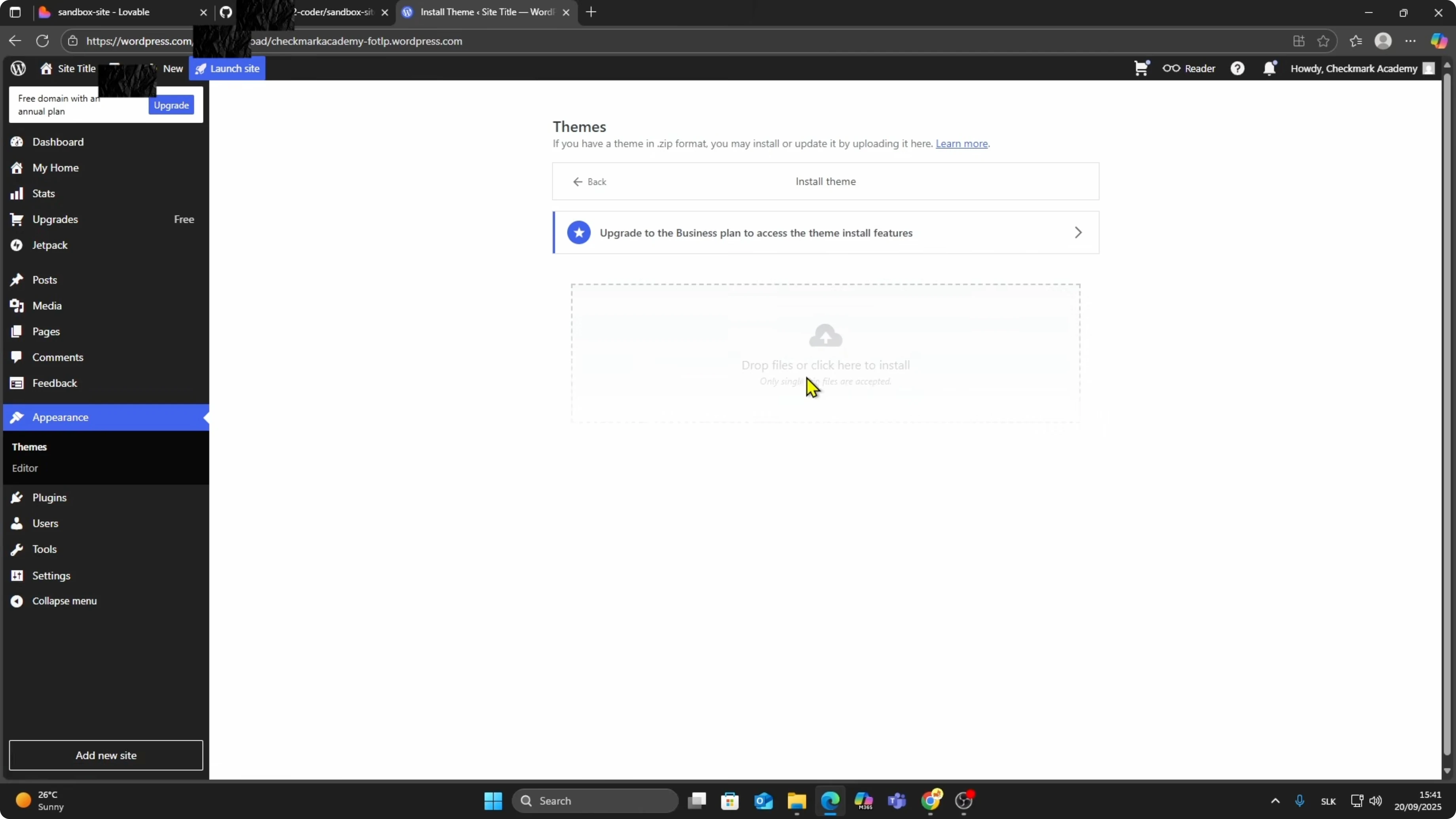 Screenshot from How to Convert a Lovable AI Site into a WordPress Theme? at 94s