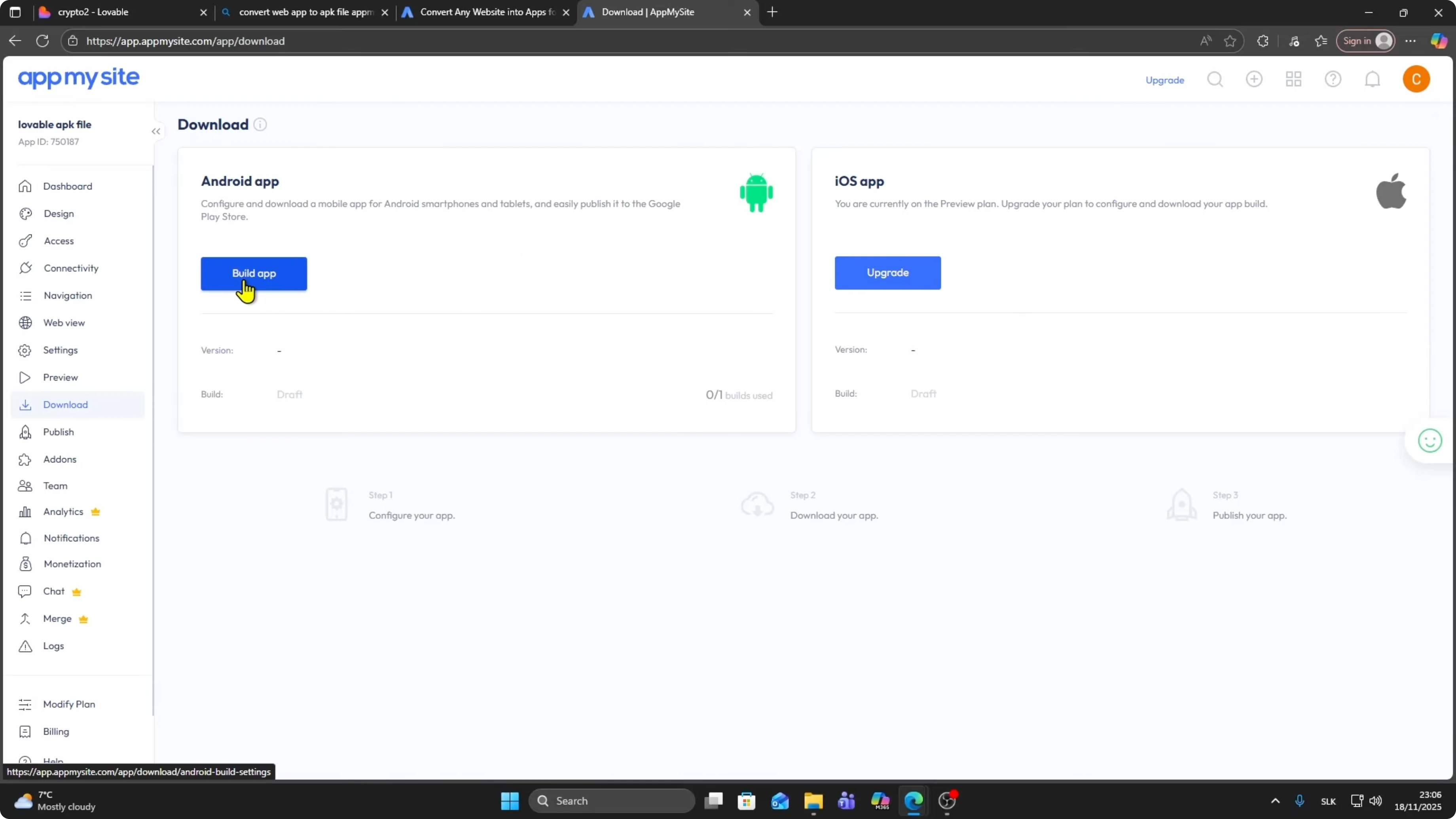Screenshot from How to Convert Lovable App Into an APK File? at 113s