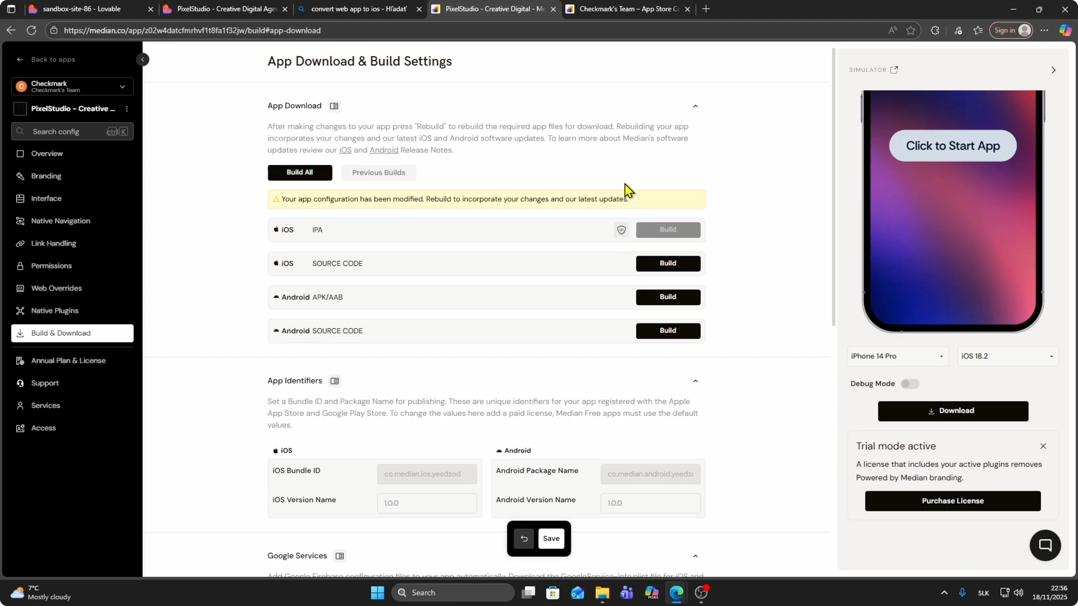 Screenshot from How to Convert Lovable Web App Into an iOS App? at 169s