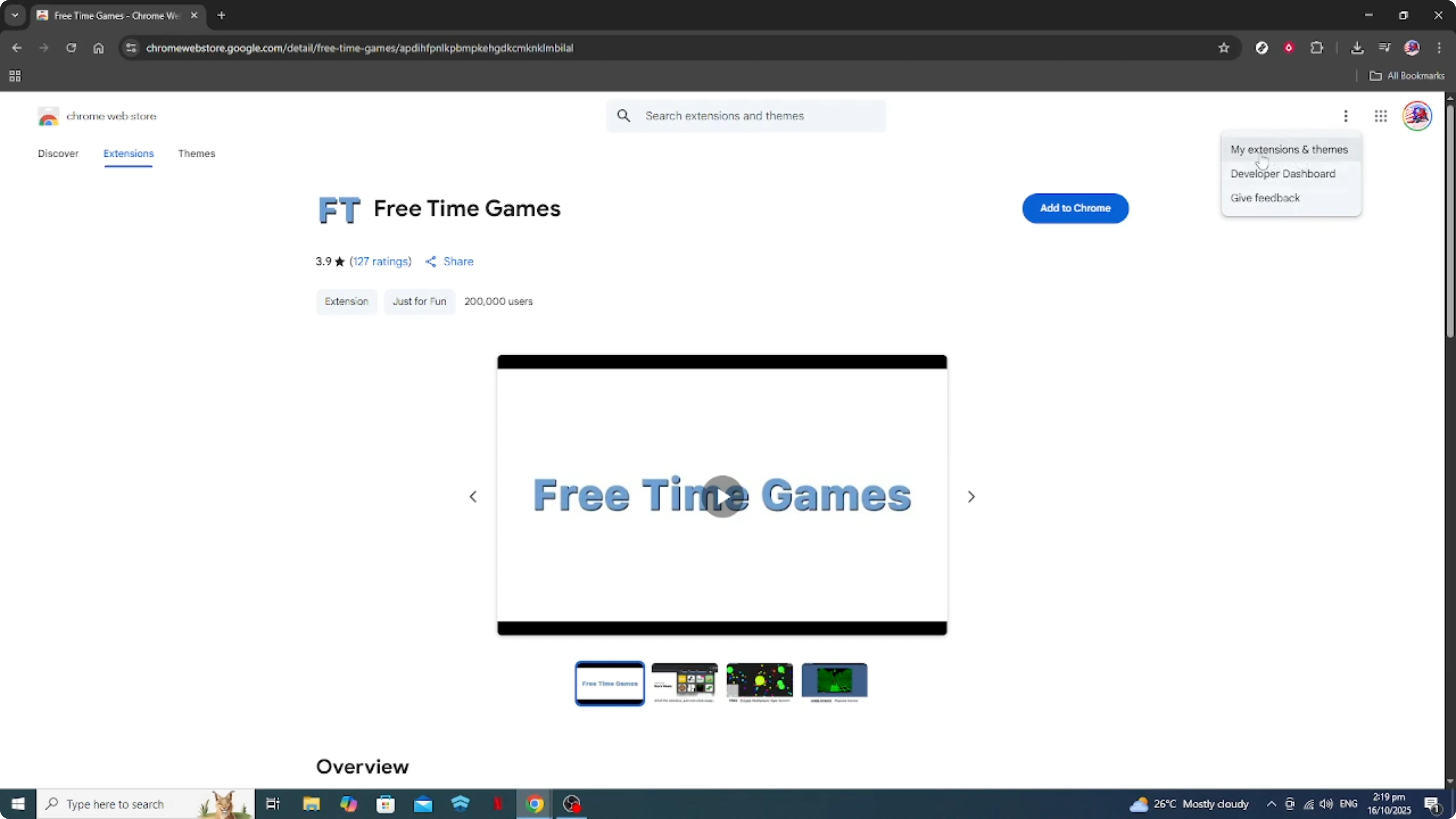 Screenshot from How To Download Games from Google Chrome Webstore [2026 Guide] at 132s