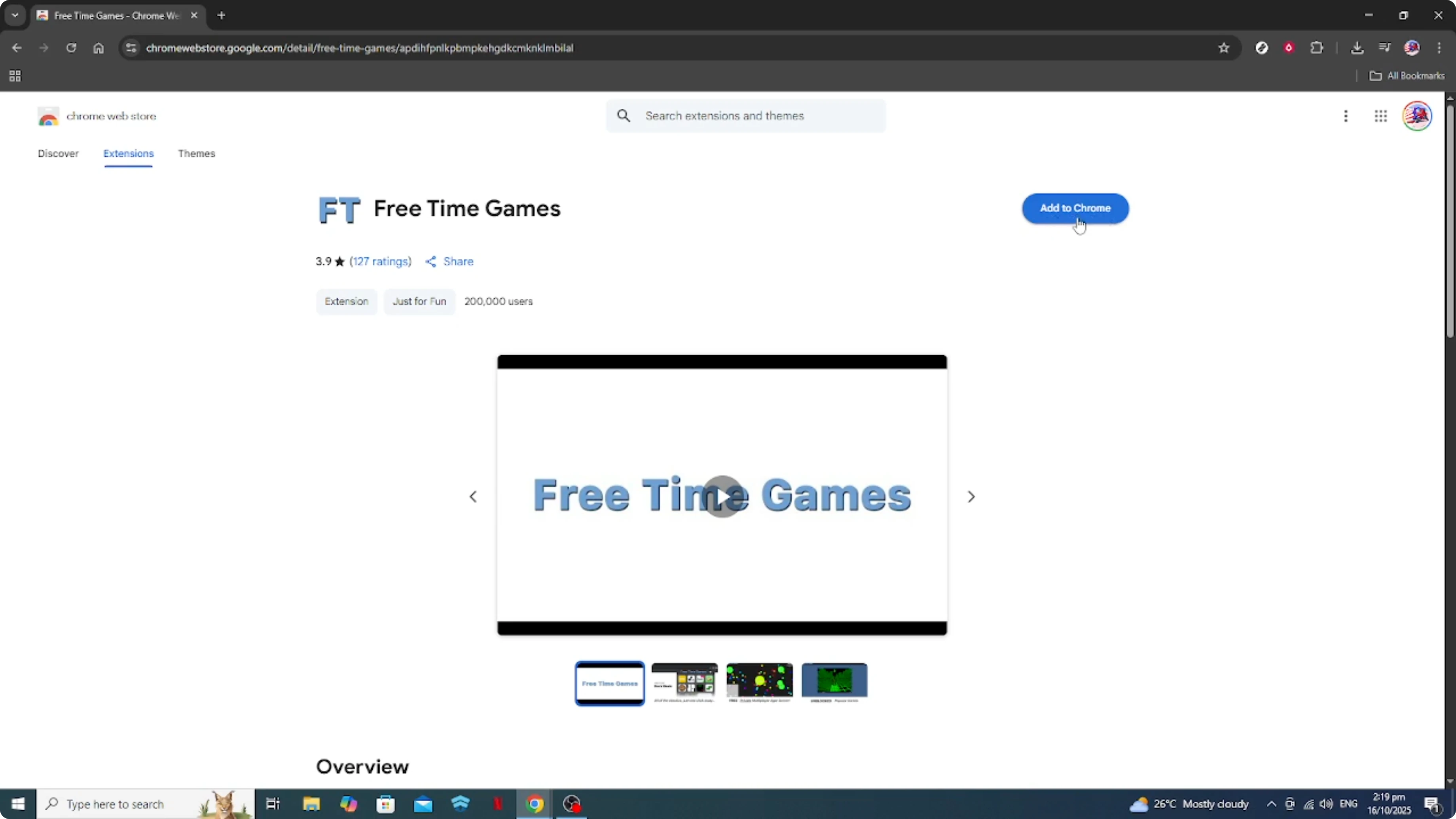 Screenshot from How To Download Games from Google Chrome Webstore [2026 Guide] at 97s