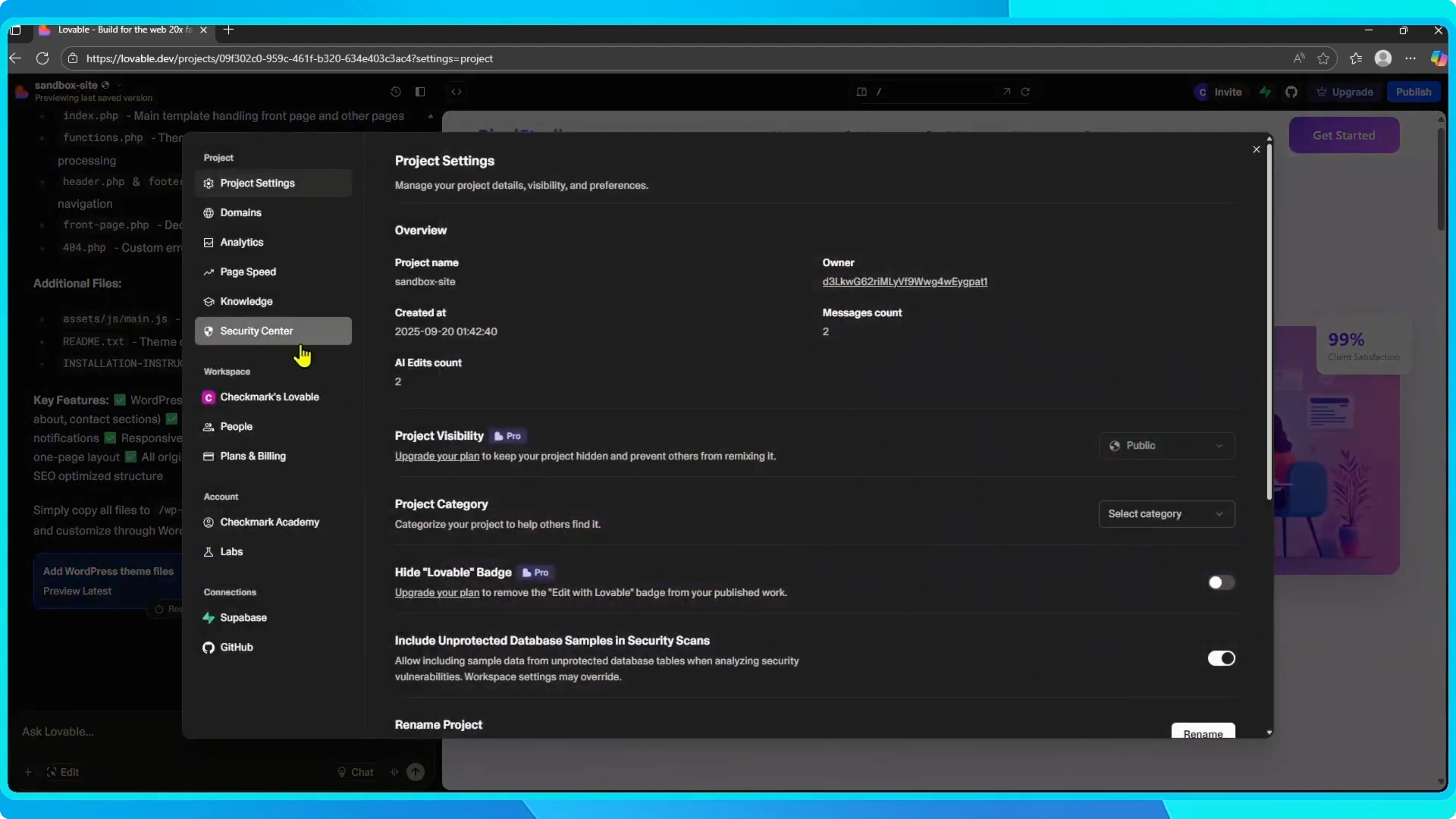 Screenshot from How to Duplicate or Remix a Project in Lovable? at 20s