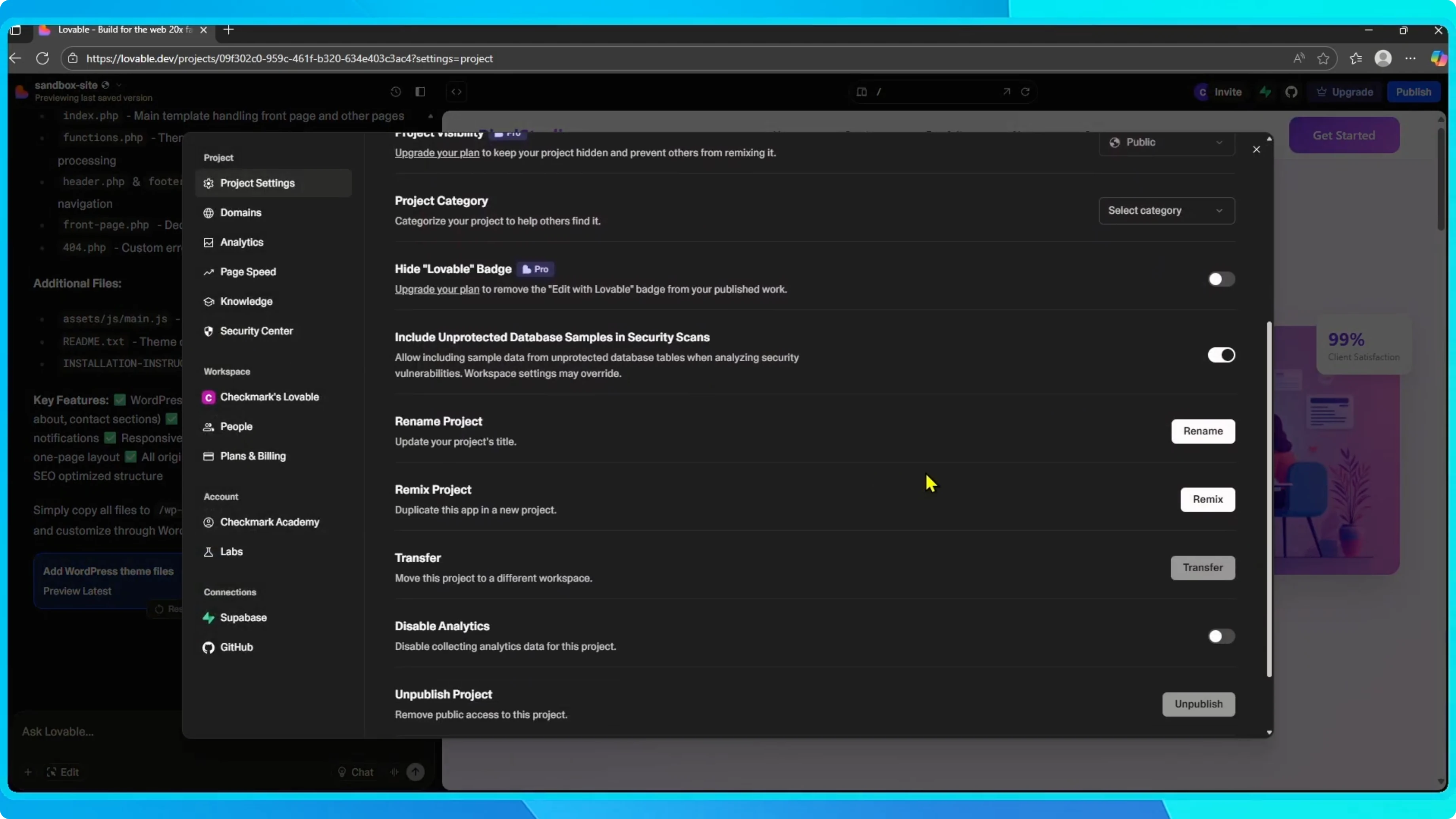 Screenshot from How to Duplicate or Remix a Project in Lovable? at 25s