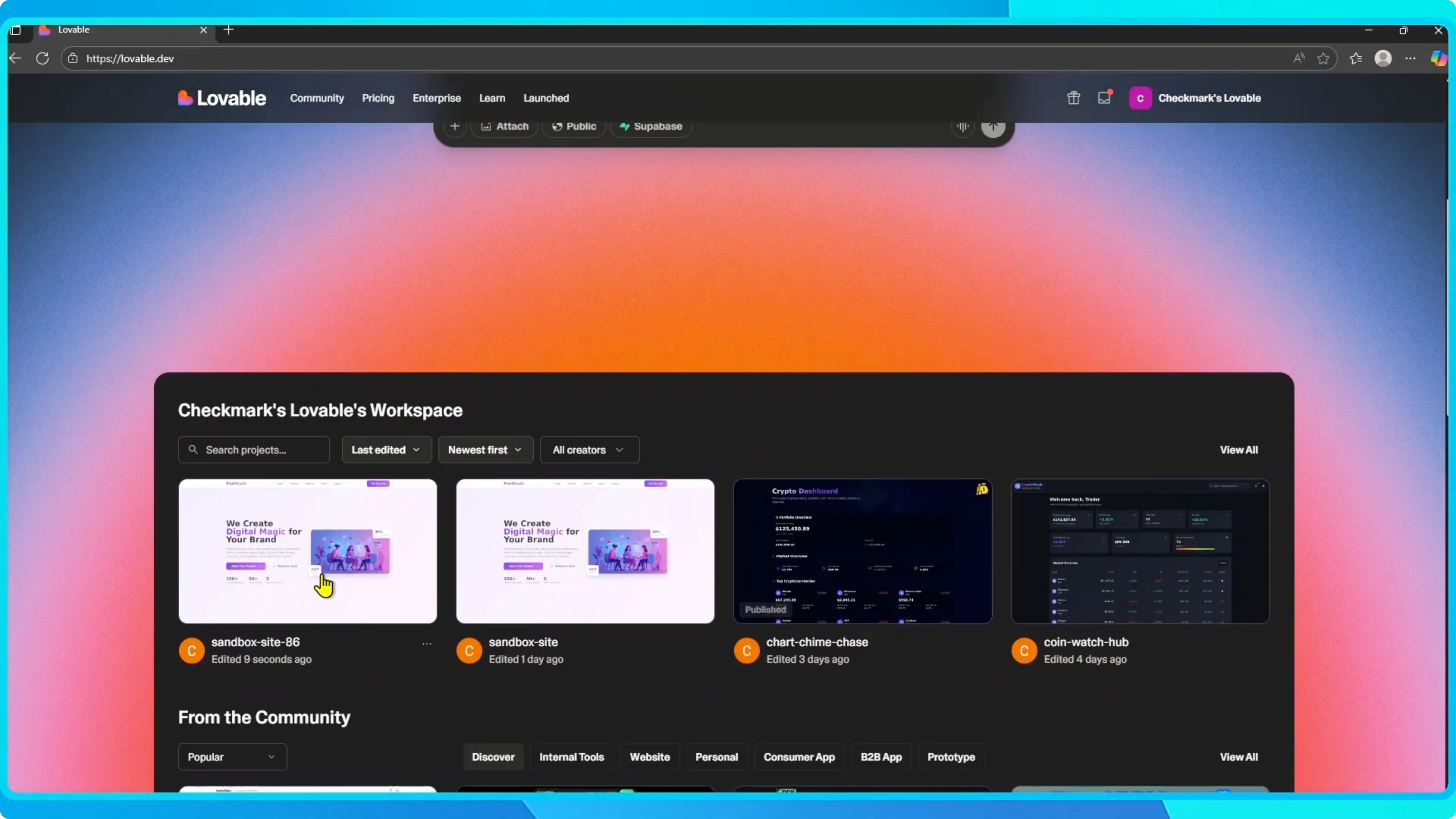 Screenshot from How to Duplicate or Remix a Project in Lovable? at 60s