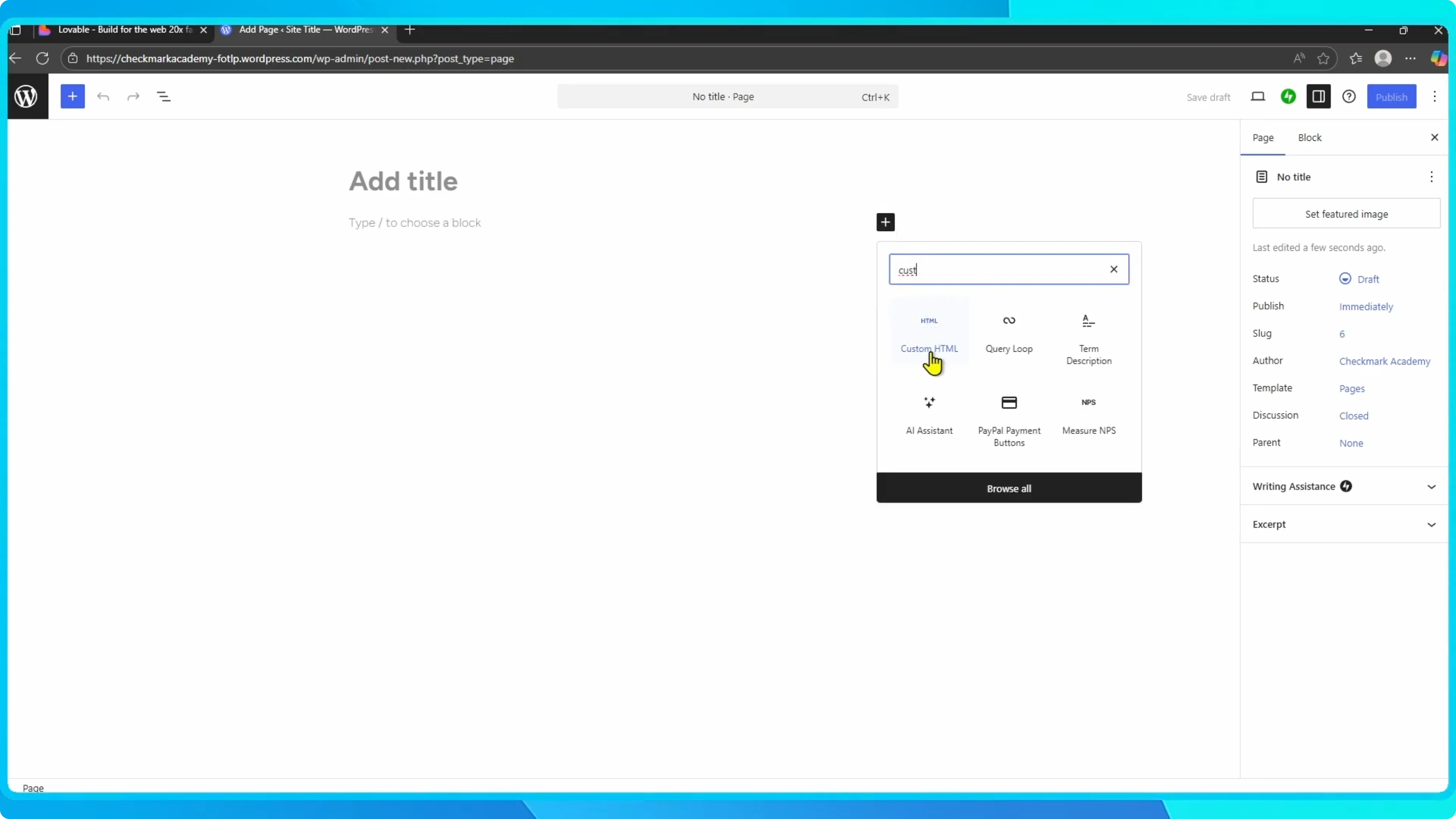 Screenshot from How to Embed a Lovable App into WordPress? at 51s