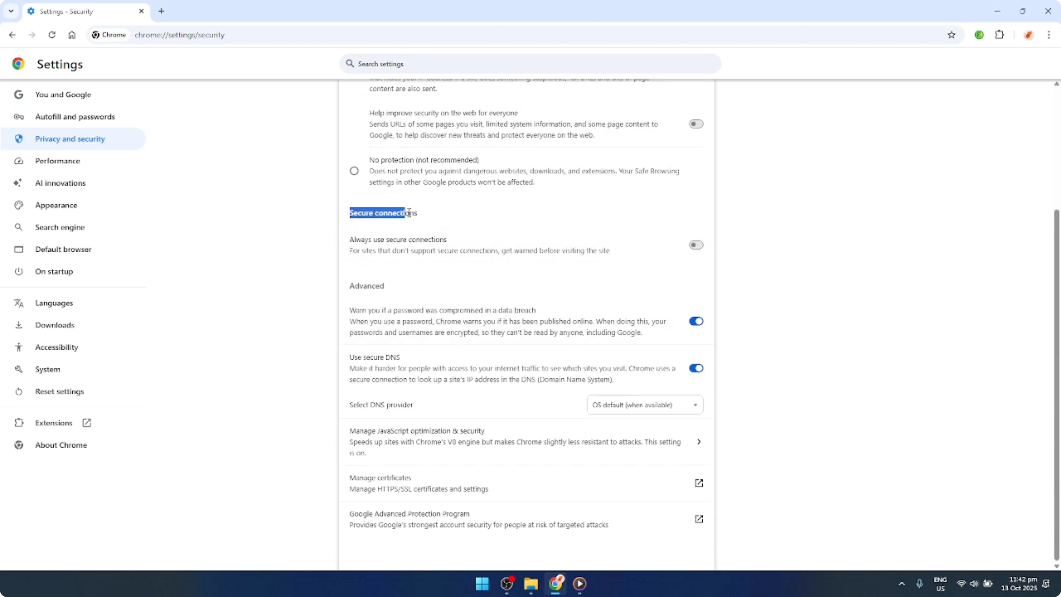 Screenshot from How To Enable Or Disable HTTPS Only Mode in Google Chrome [2026 Guide] at 71s