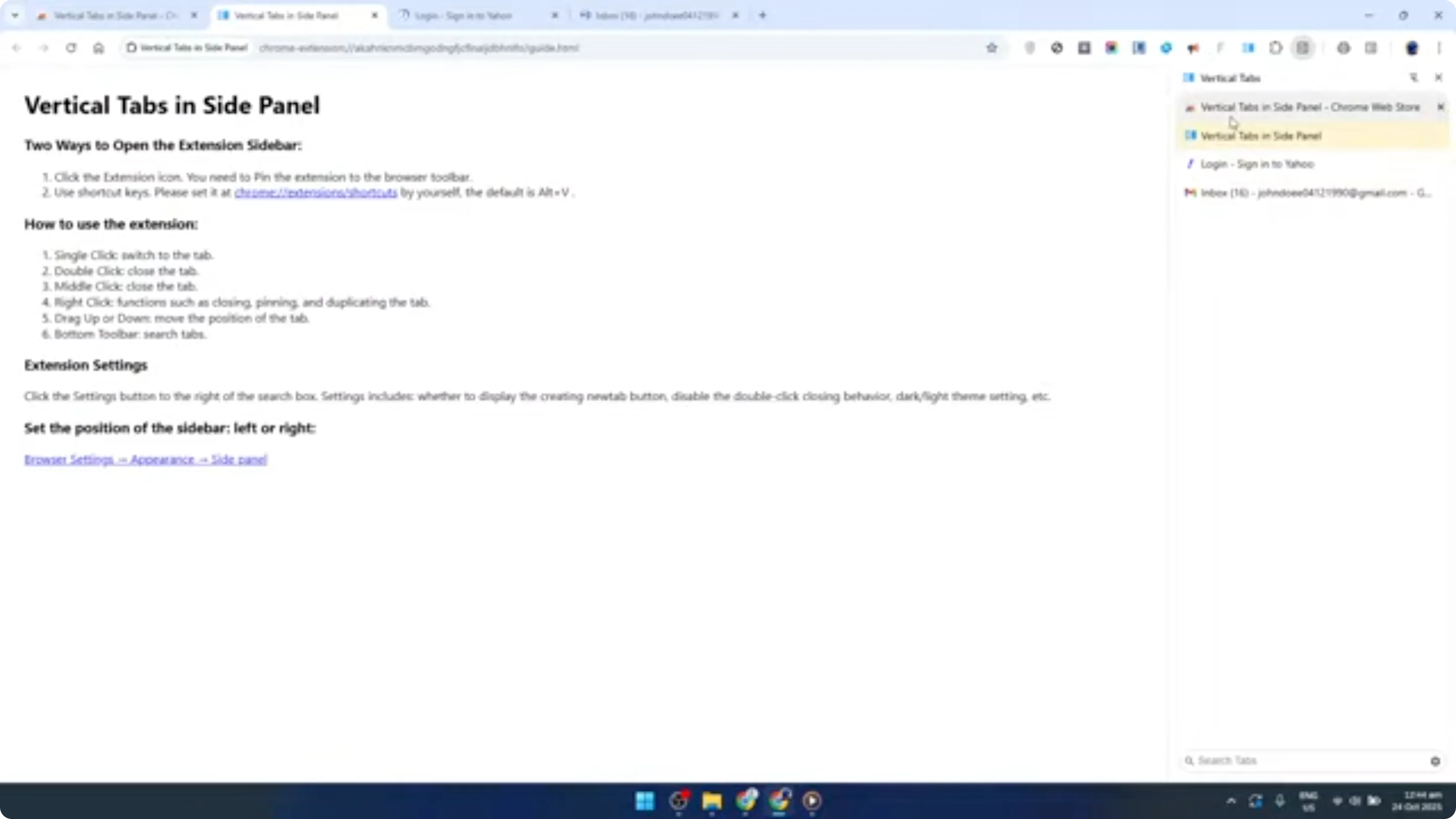 Screenshot from How To Enable Vertical Side Tabs in Google Chrome Browser [2026 Guide] at 109s