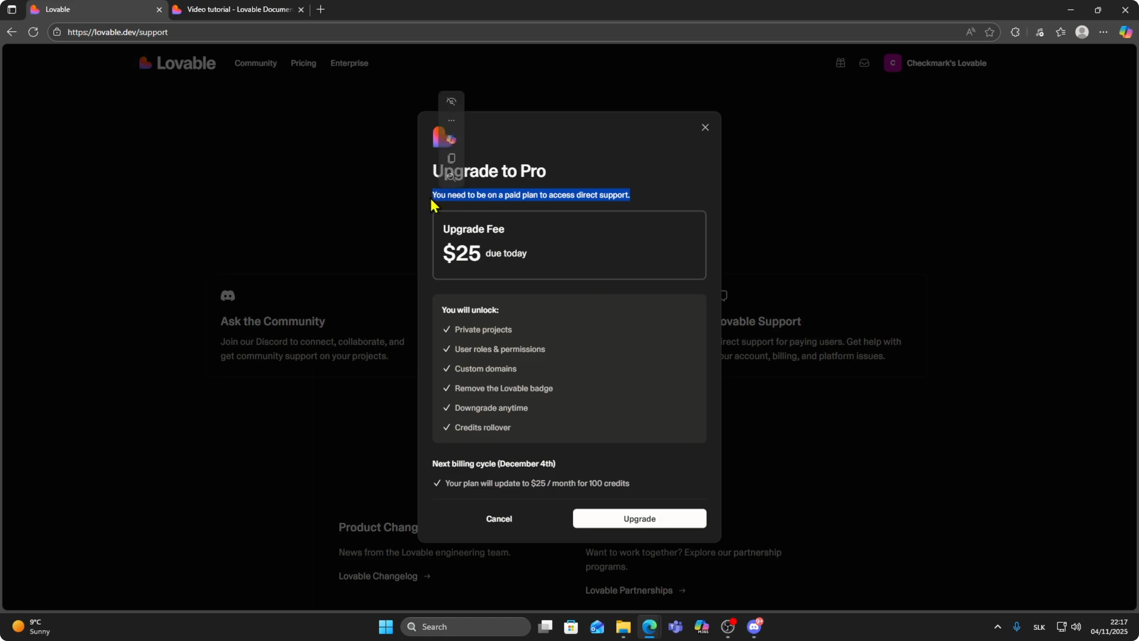 Screenshot from How To Fix Errors in Lovable AI | Support, Docs & Troubleshooting Guide at 83s
