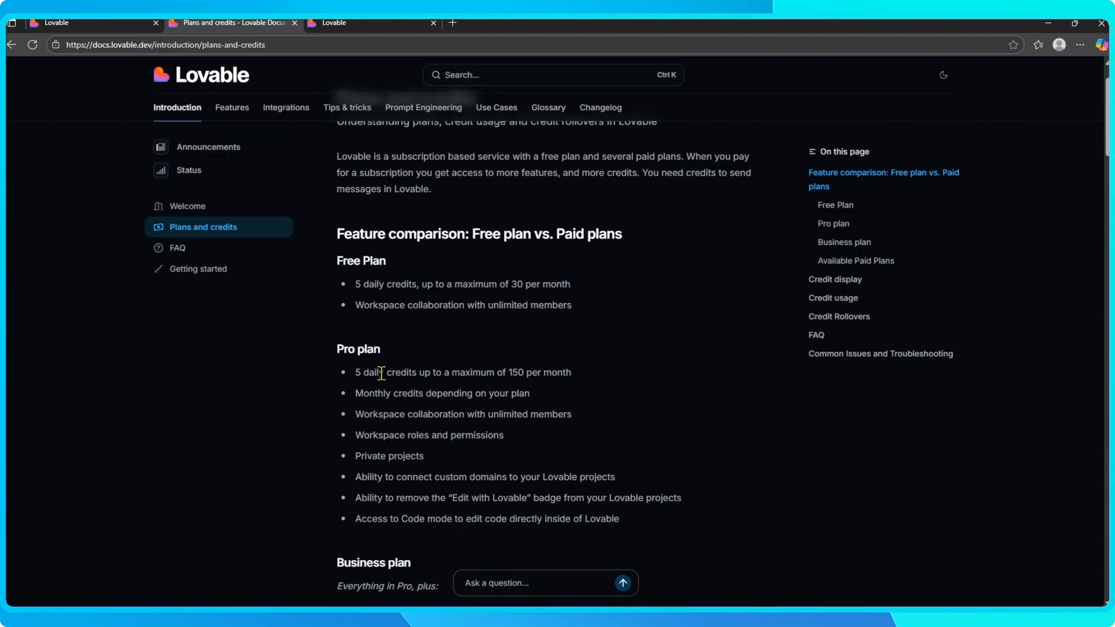 Screenshot from How to Get More Credits in Lovable AI (Free & Paid Options Explained) at 12s