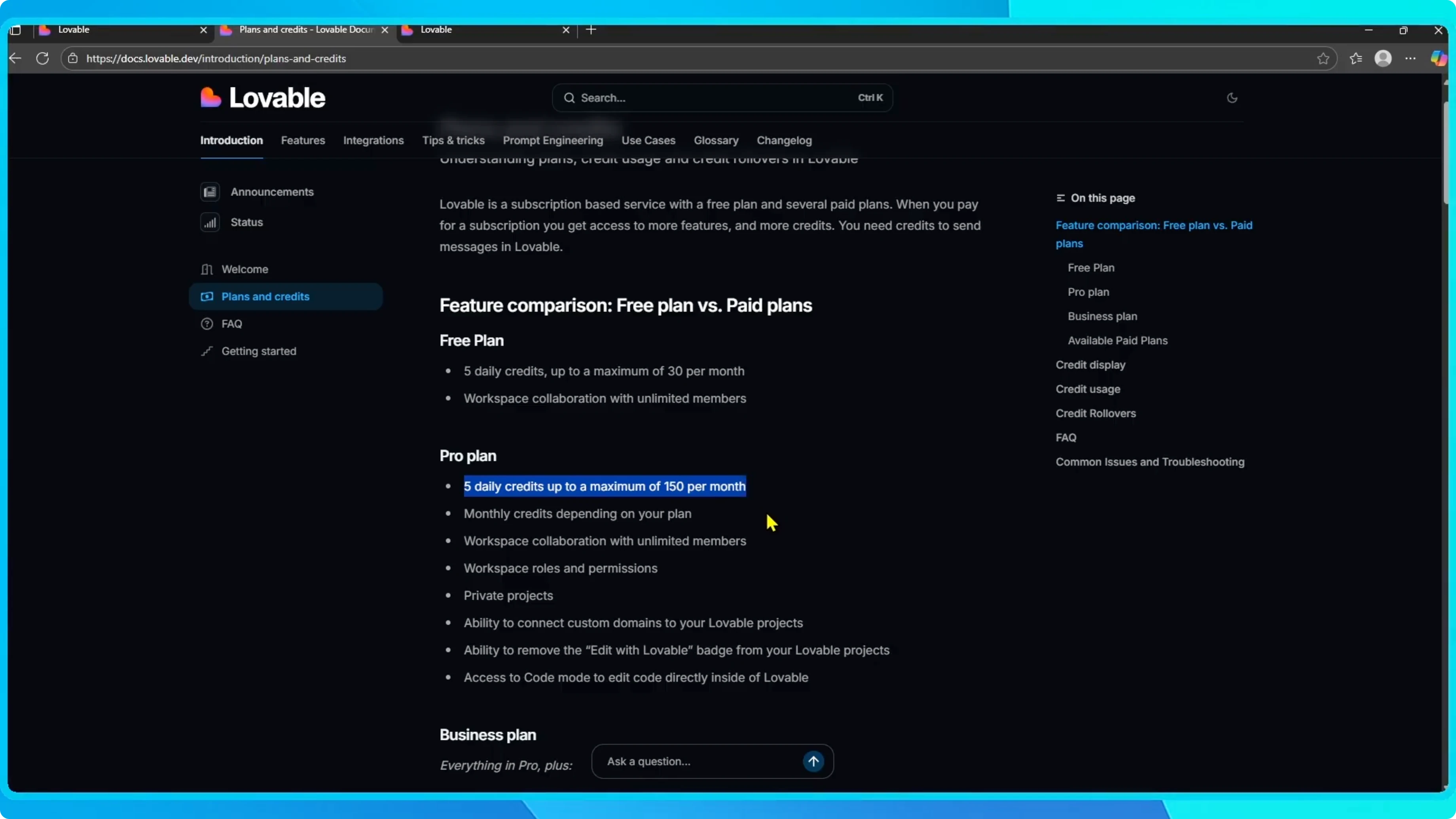 Screenshot from How to Get More Credits in Lovable AI (Free & Paid Options Explained) at 19s