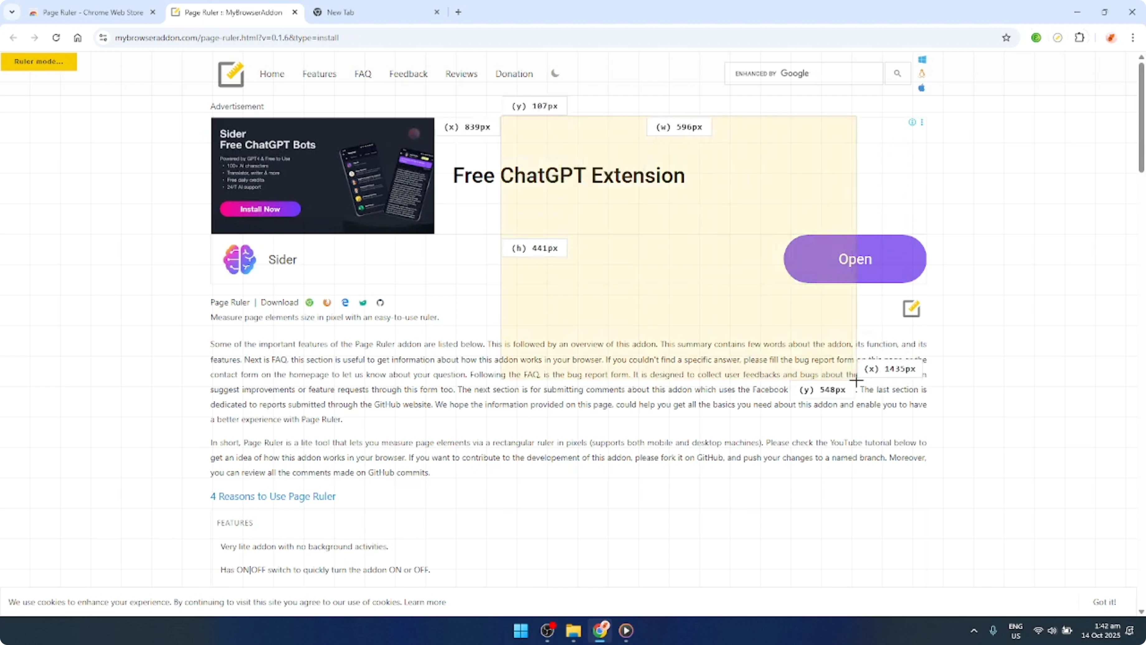 Screenshot from How To Install & Use Page Ruler Extension In Google Chrome [2026 Guide] at 127s