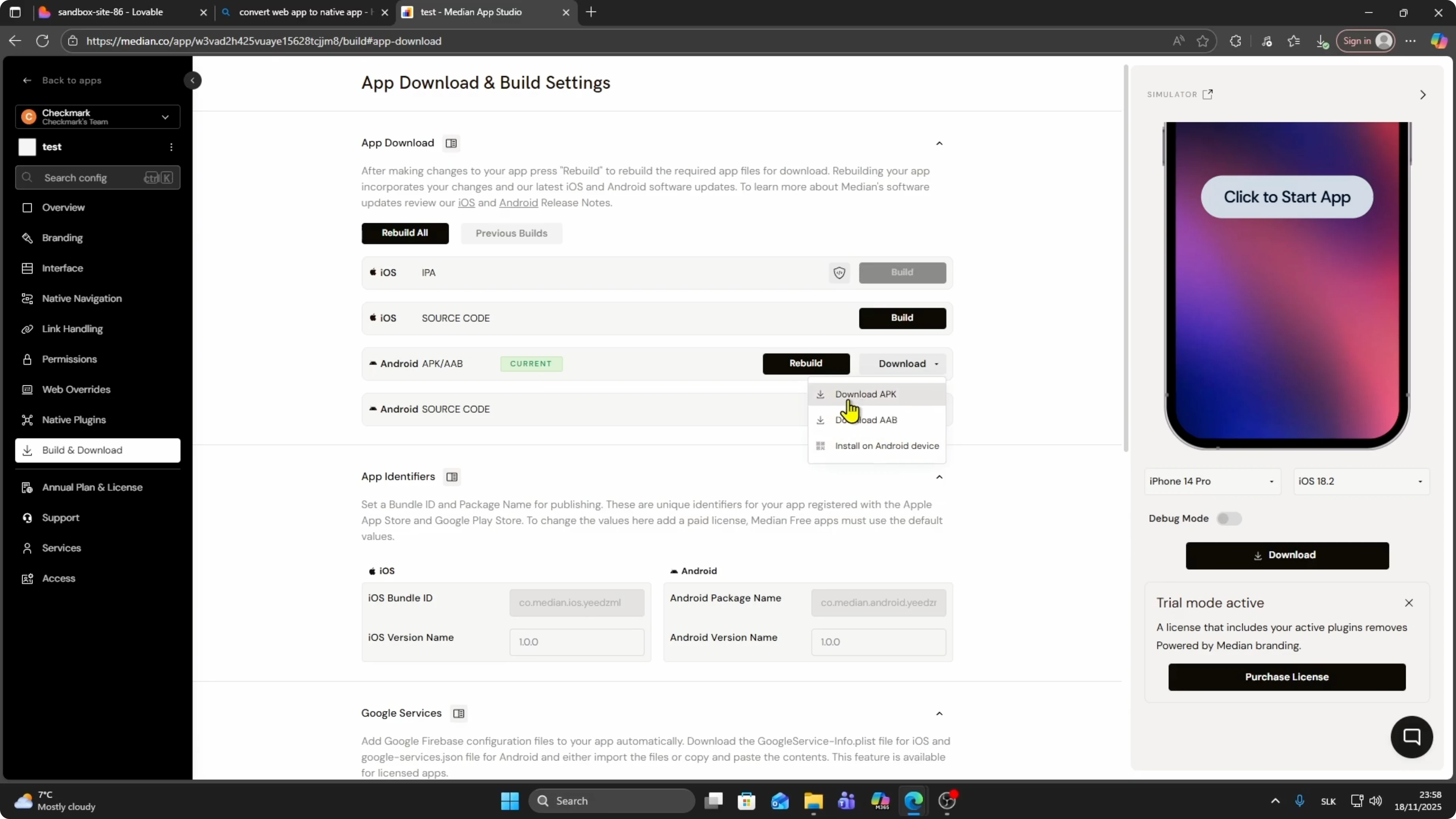 Screenshot from How to Publish Lovable App to the Google Play Store? at 135s