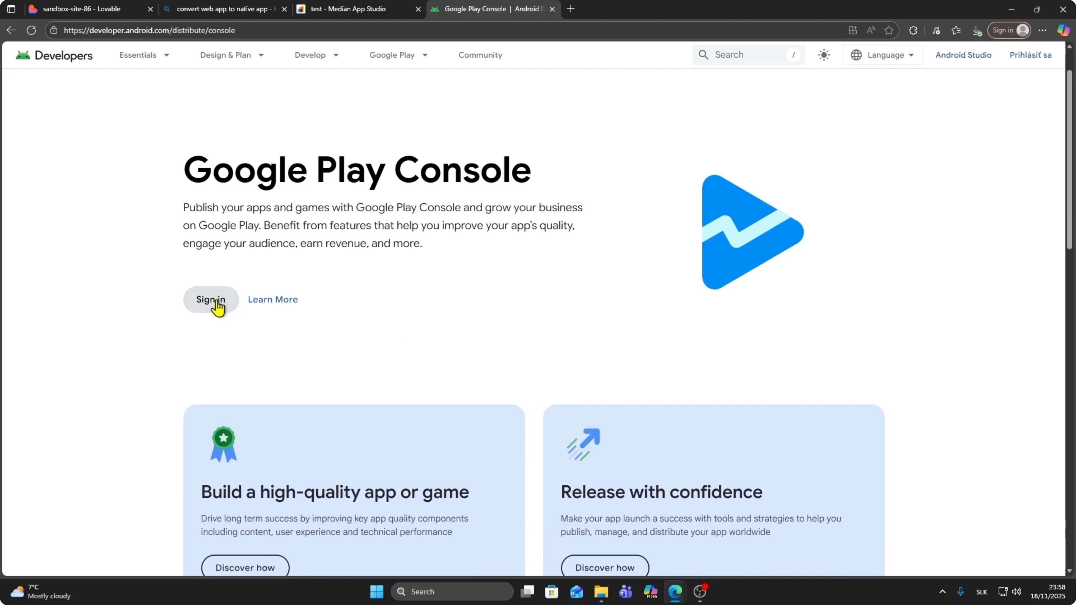 Screenshot from How to Publish Lovable App to the Google Play Store? at 151s