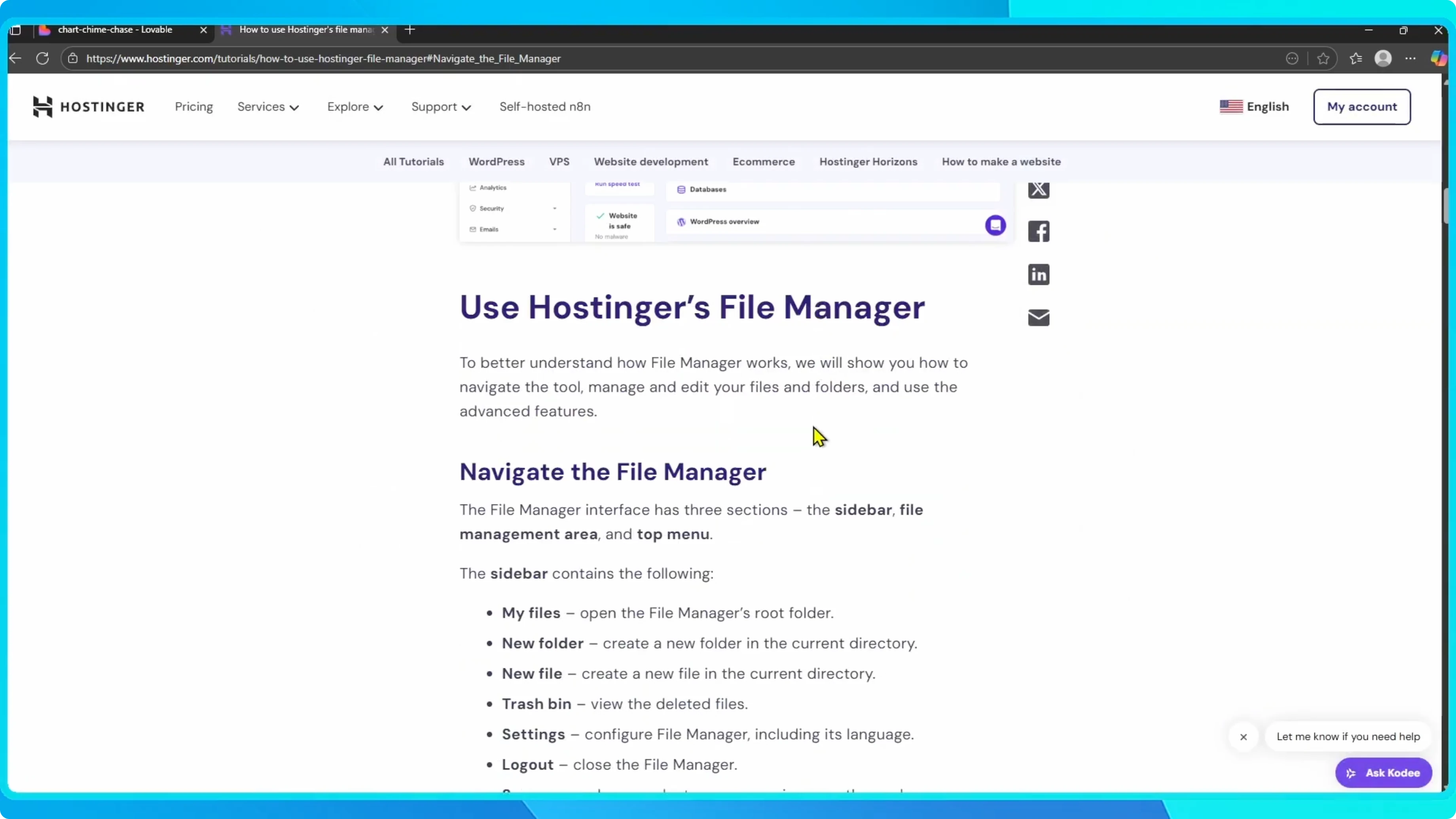 Screenshot from How to Publish a Lovable AI Project to Hostinger? at 42s
