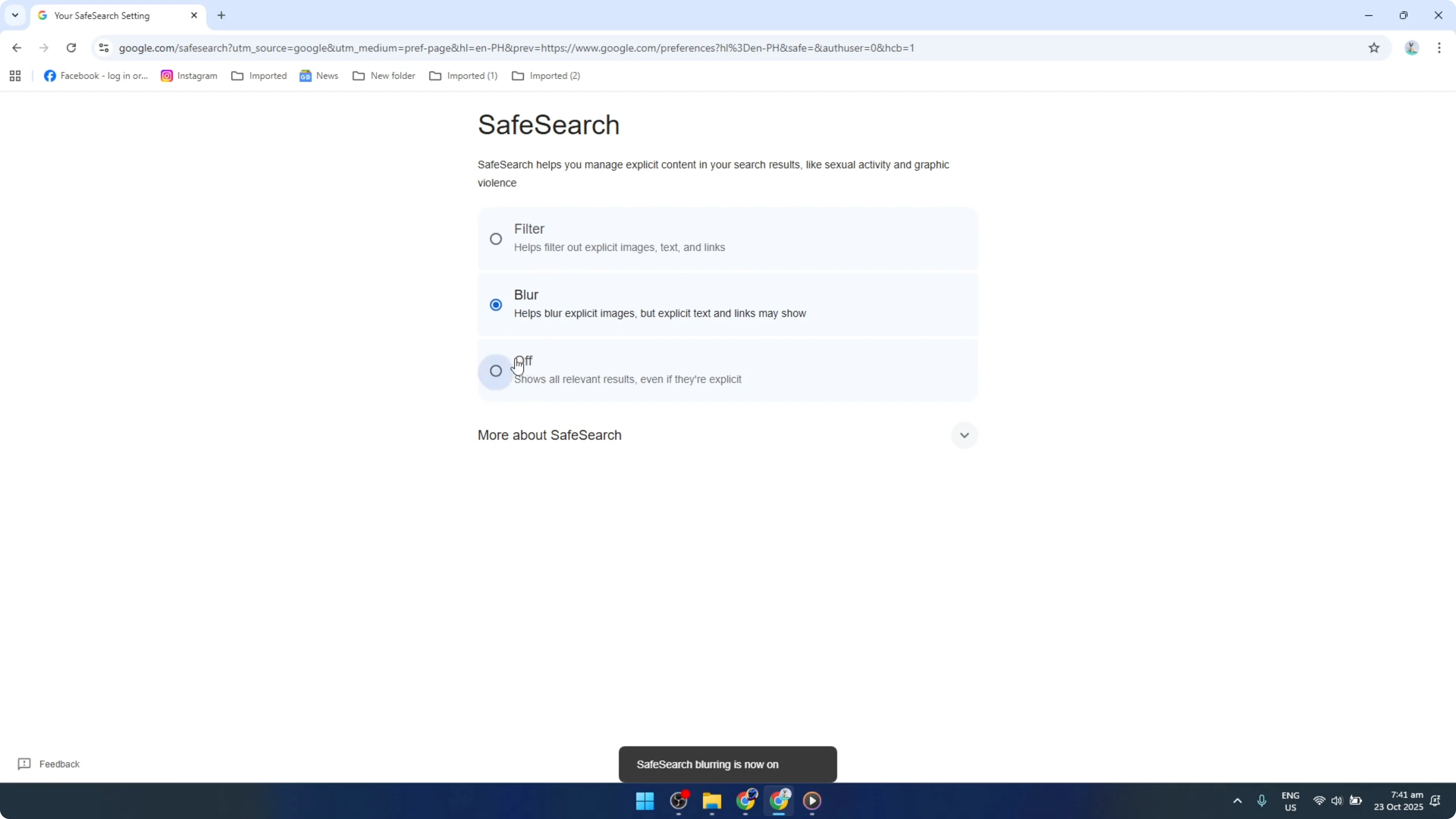 Screenshot from How To Remove Safe Search on Google Chrome [2026 Guide] at 96s