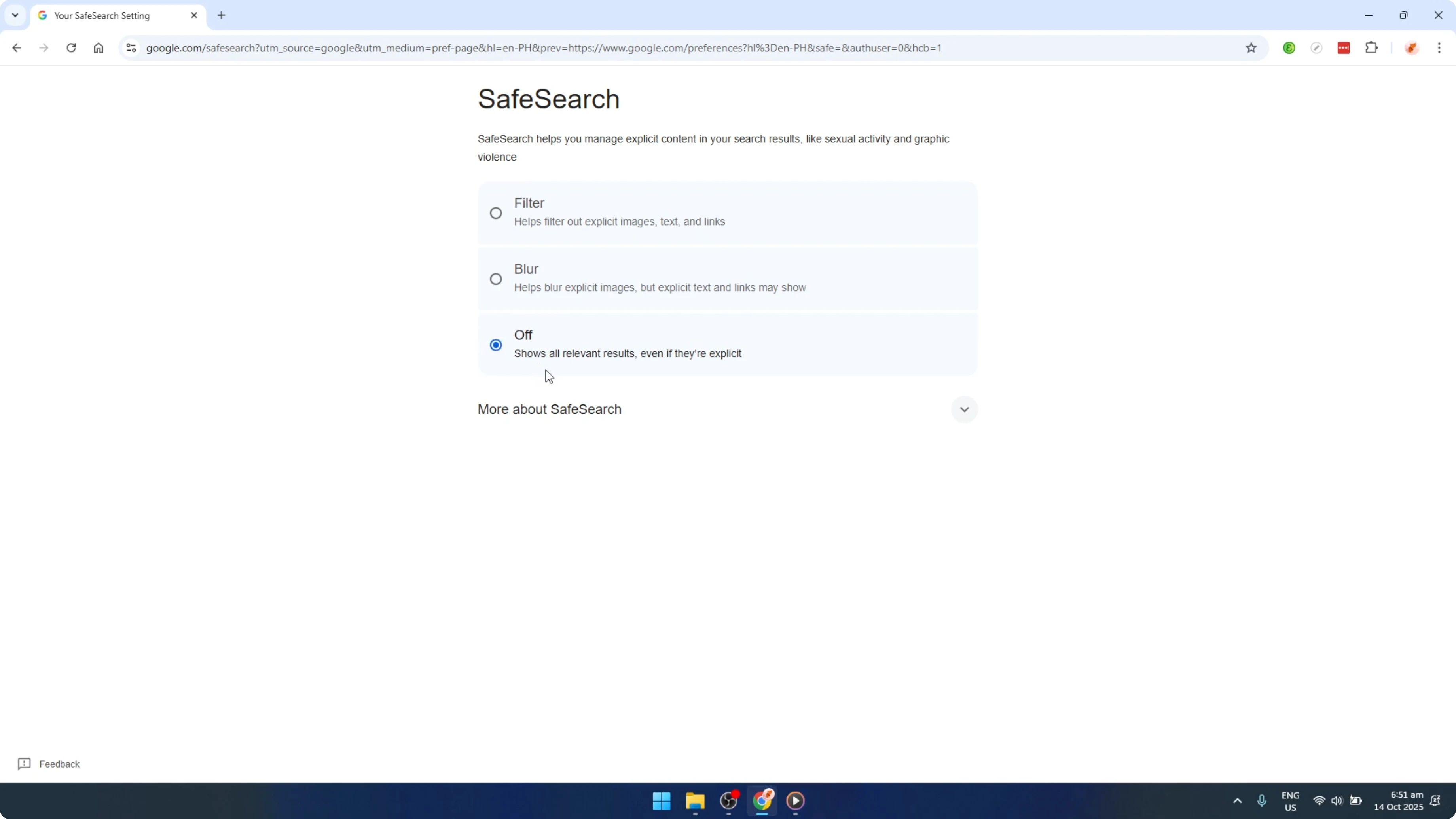Screenshot from How To Turn Off Safe Search On Google Chrome Laptop Computer [2026 Guide] at 103s