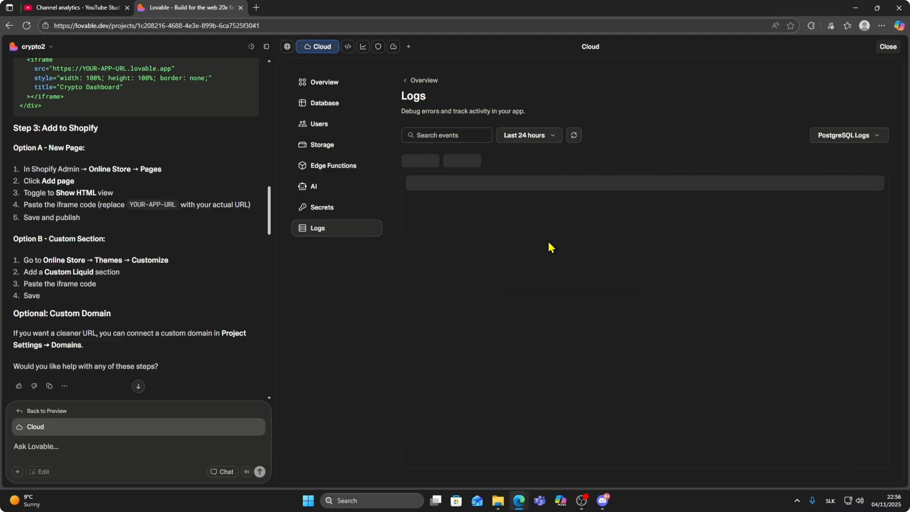 Screenshot from How to View Logs in Lovable AI | Debug & Monitor Your App at 68s