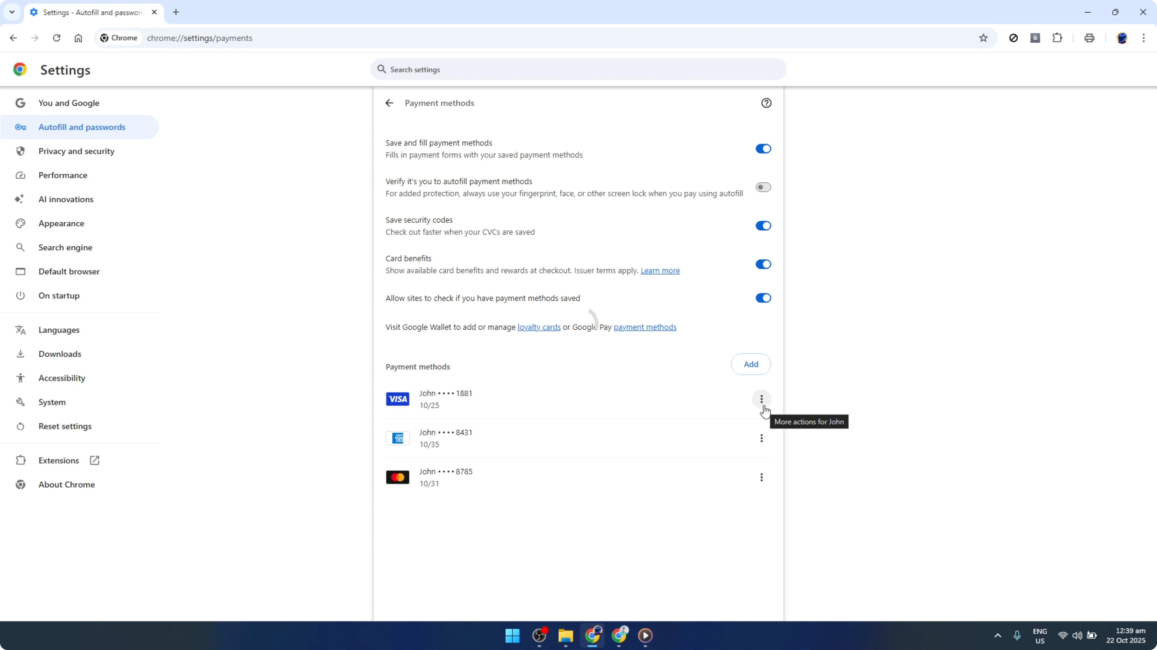 Screenshot from How To View Your Saved Credit Card Numbers on Google Chrome [2026 Guide] at 77s