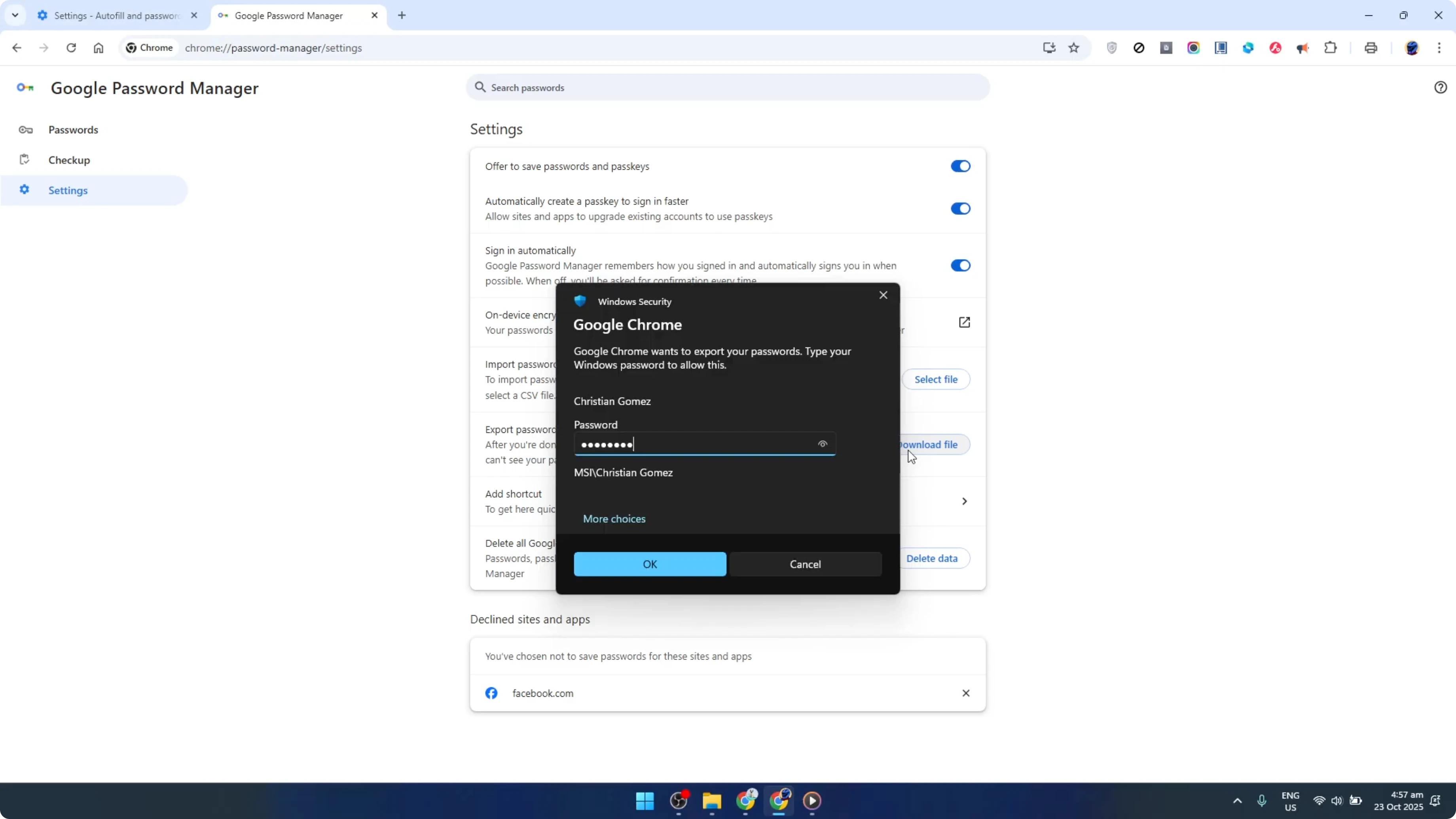 Screenshot from How To Import and Export Passwords in Google Chrome [2026 Guide] at 72s