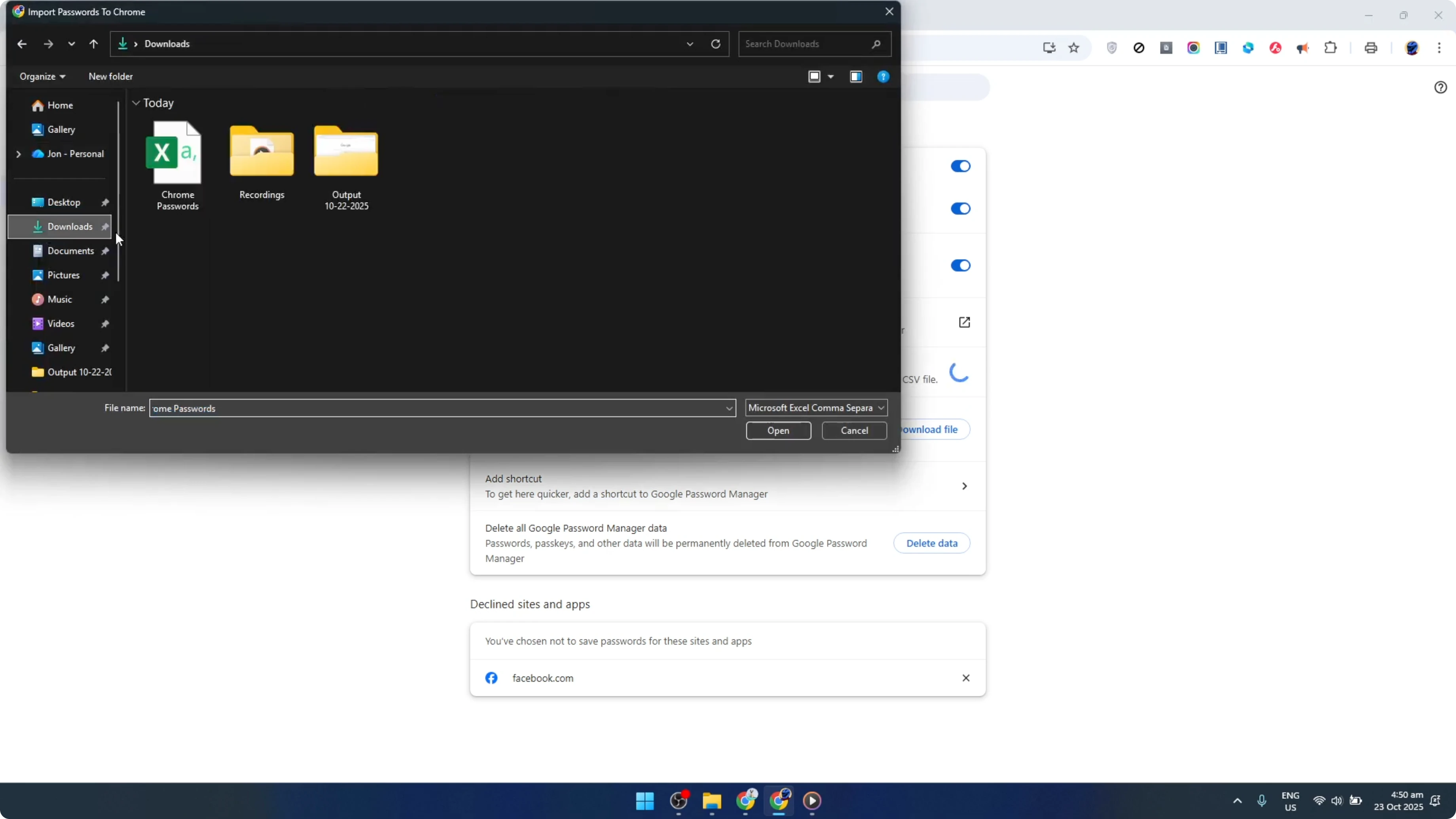 Screenshot from How To Import Passwords Into Google Chrome Using a CSV File [2026 Guide] at 72s