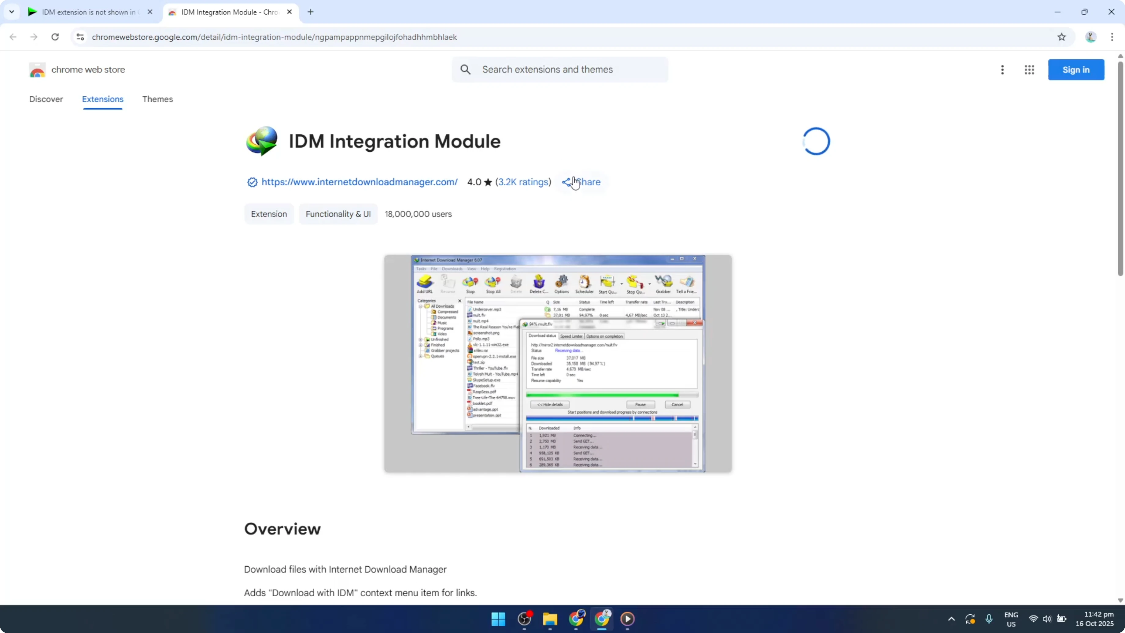 Screenshot from How To Install IDM Extension In Google Chrome [2026 Guide] at 90s