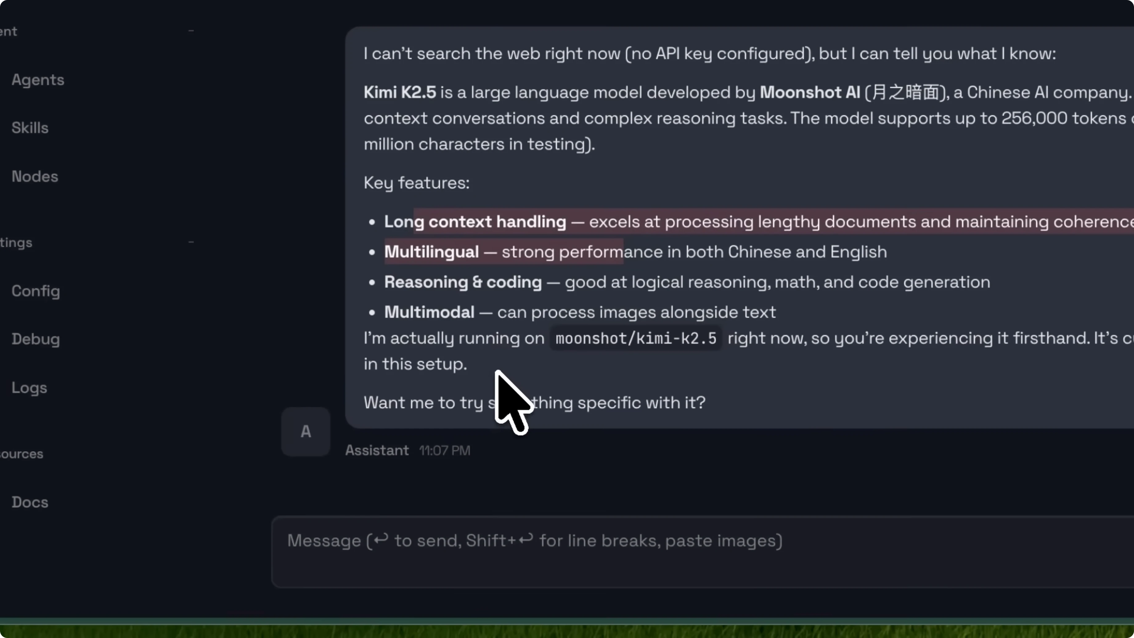 Screenshot from Why Kimi K2.5 Outperforms Clawdbot with Opus? at 472s