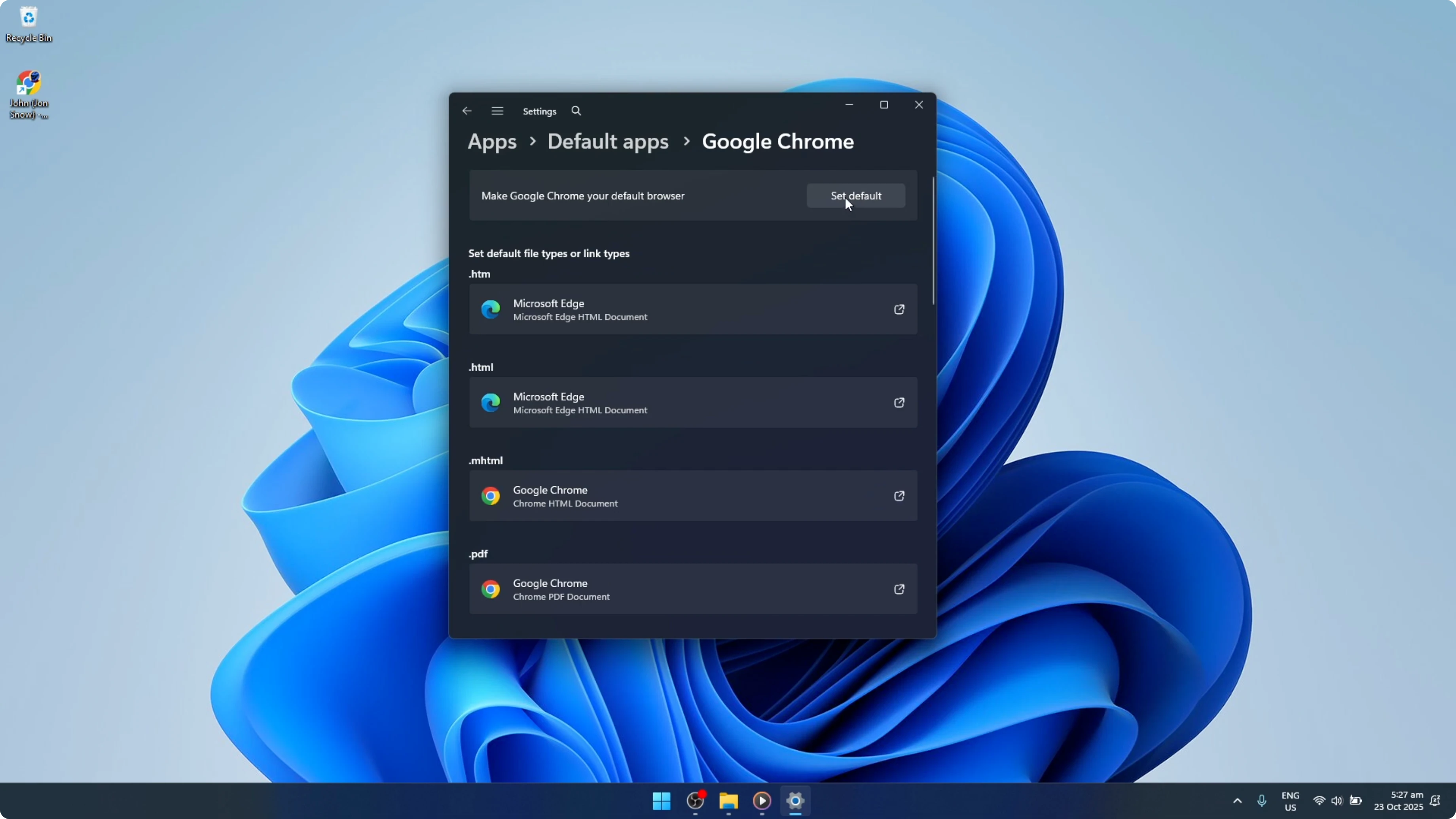 Screenshot from How To Make Google Chrome Default Browser in Windows 11 PC/Laptop [2026 Guide] at 64s