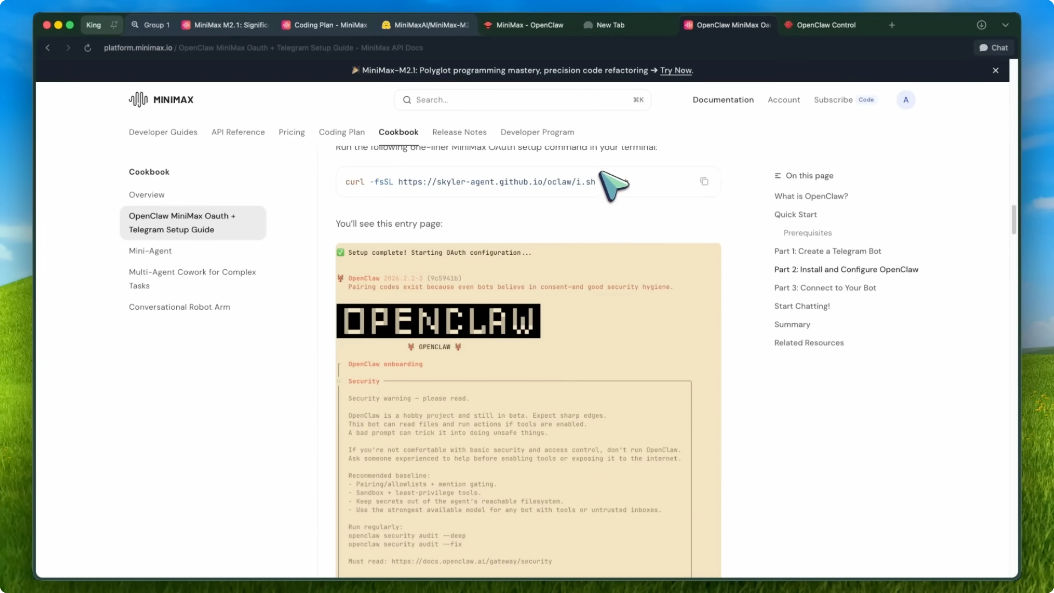 Screenshot from How Minimax M2.1 Enhances OpenClaw and Clawdbot Use at 269s