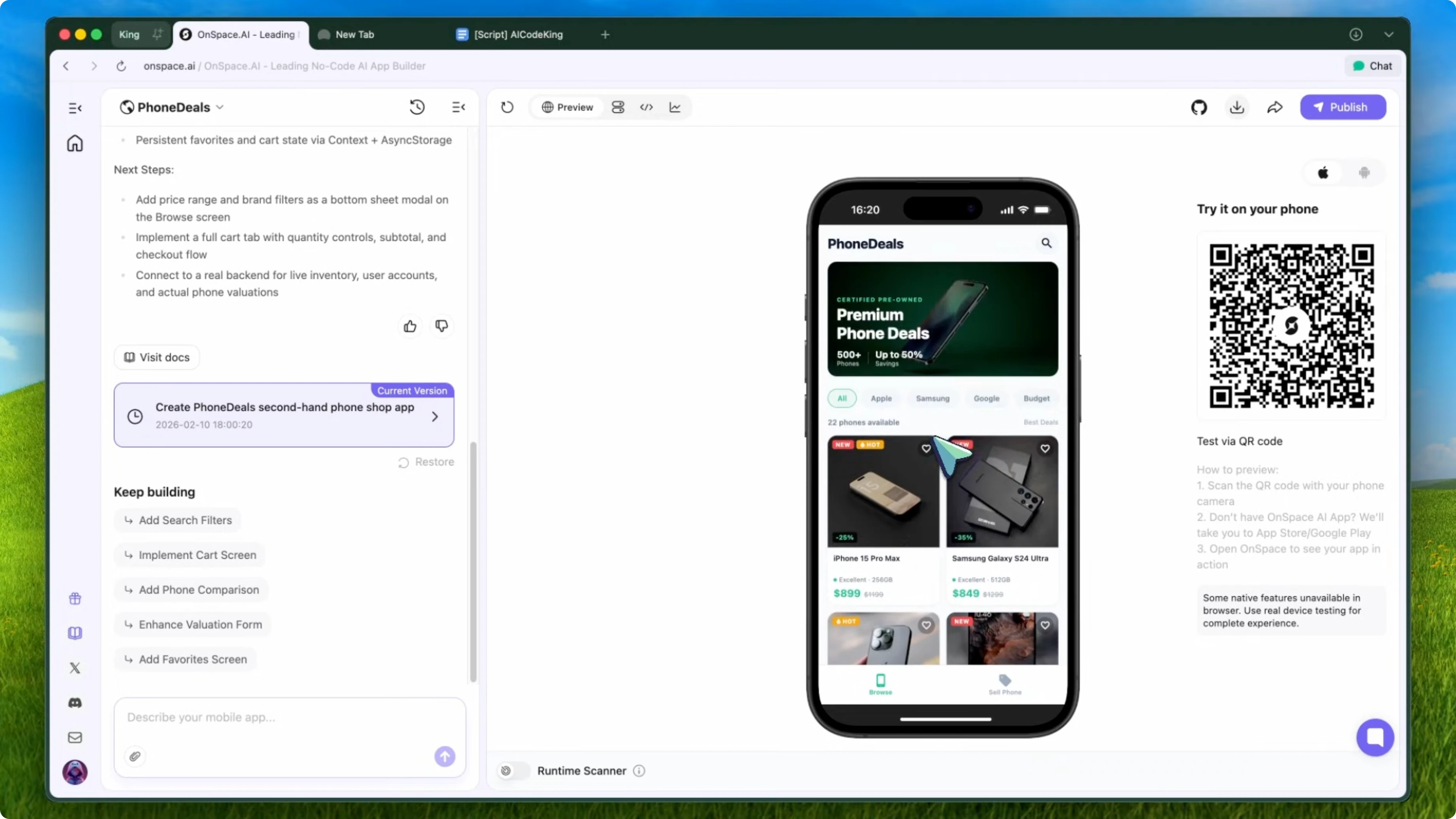 Screenshot from OnSpace Mobile App Builder: How AI Makes App Creation? at 171s