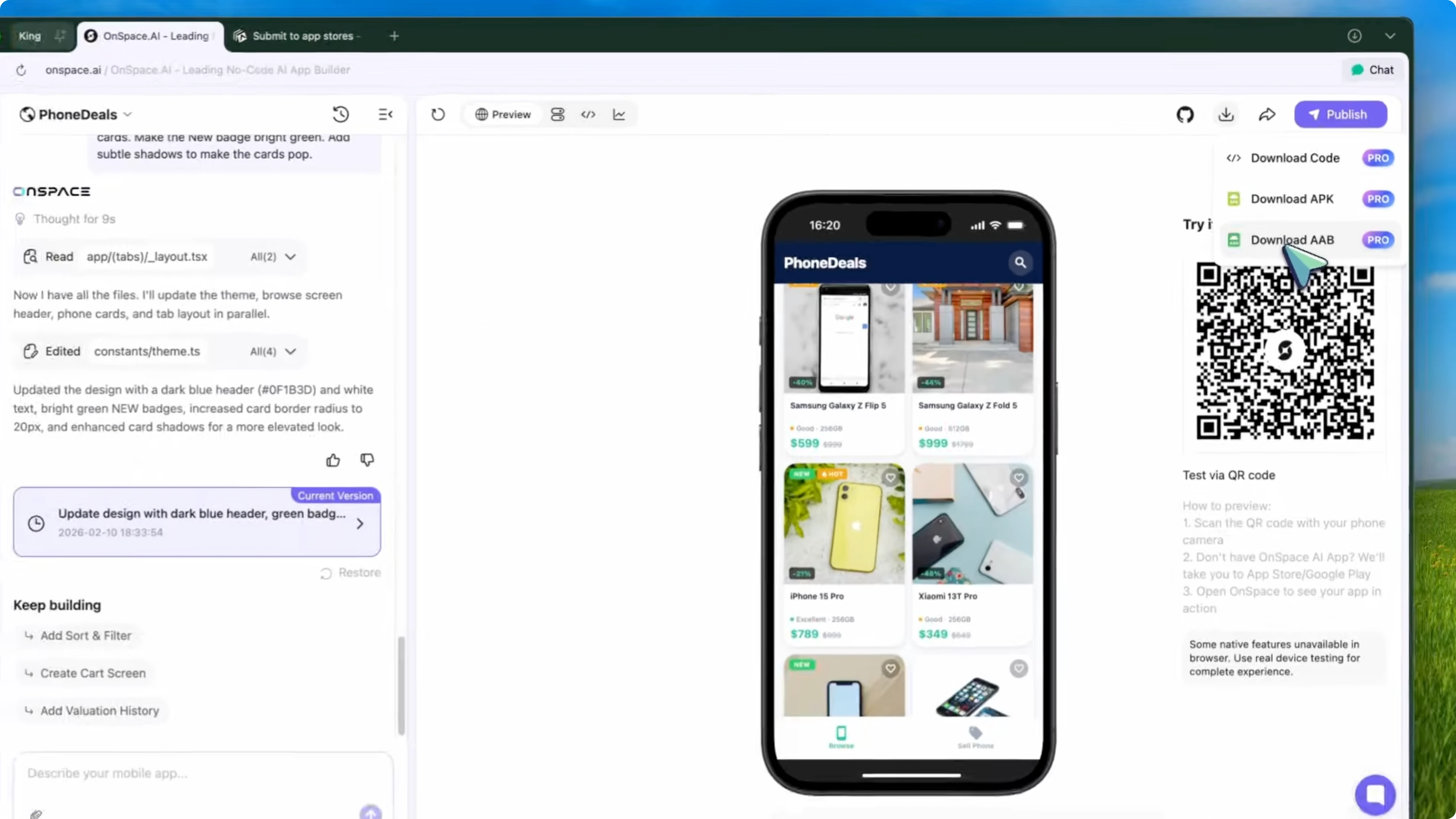 Screenshot from OnSpace Mobile App Builder: How AI Makes App Creation? at 387s