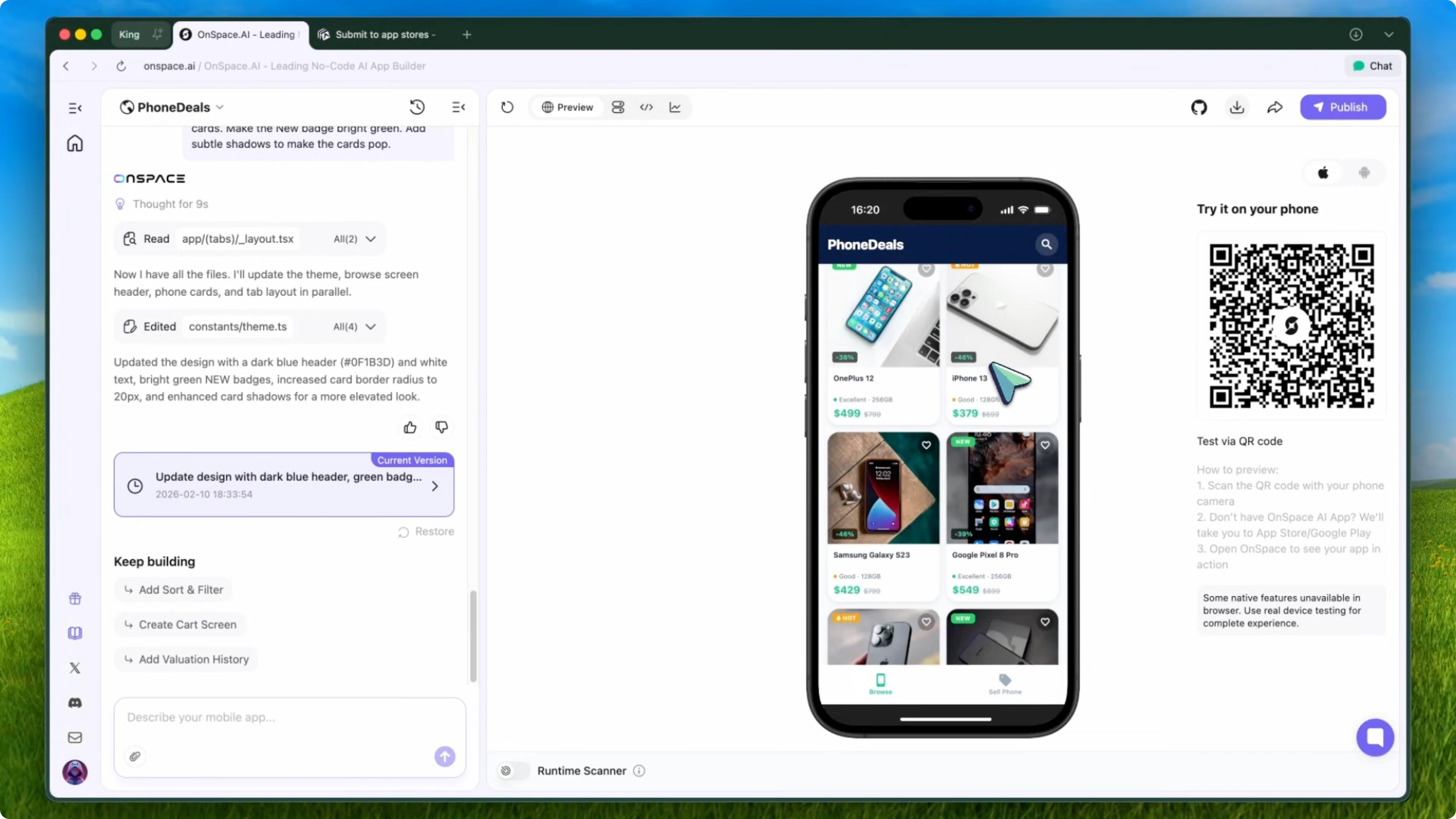 Screenshot from OnSpace Mobile App Builder: How AI Makes App Creation? at 411s