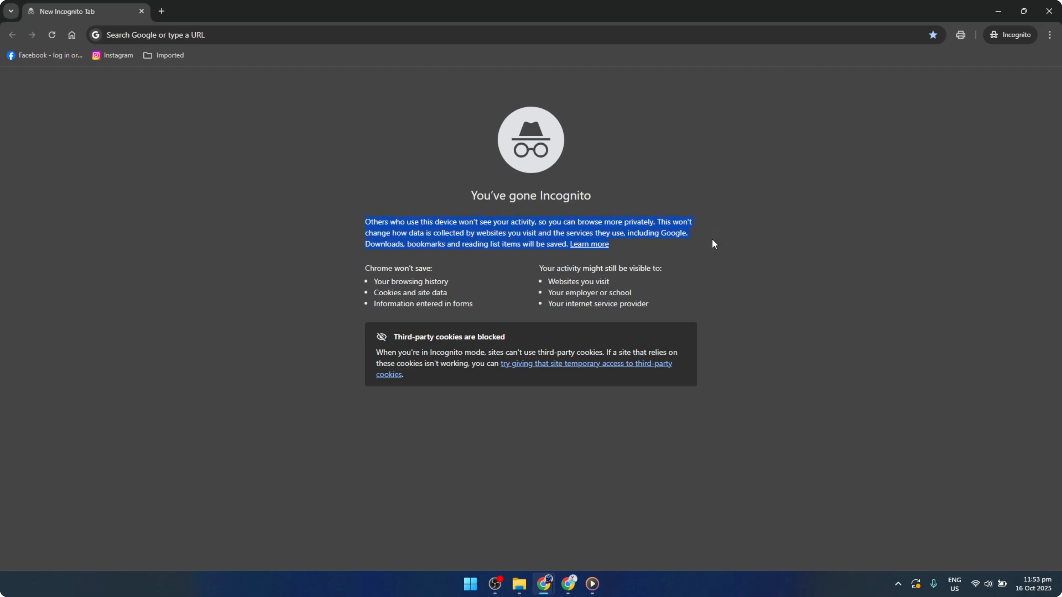 Screenshot from How To Open Incognito Mode In Google Chrome [2026 Guide] at 96s