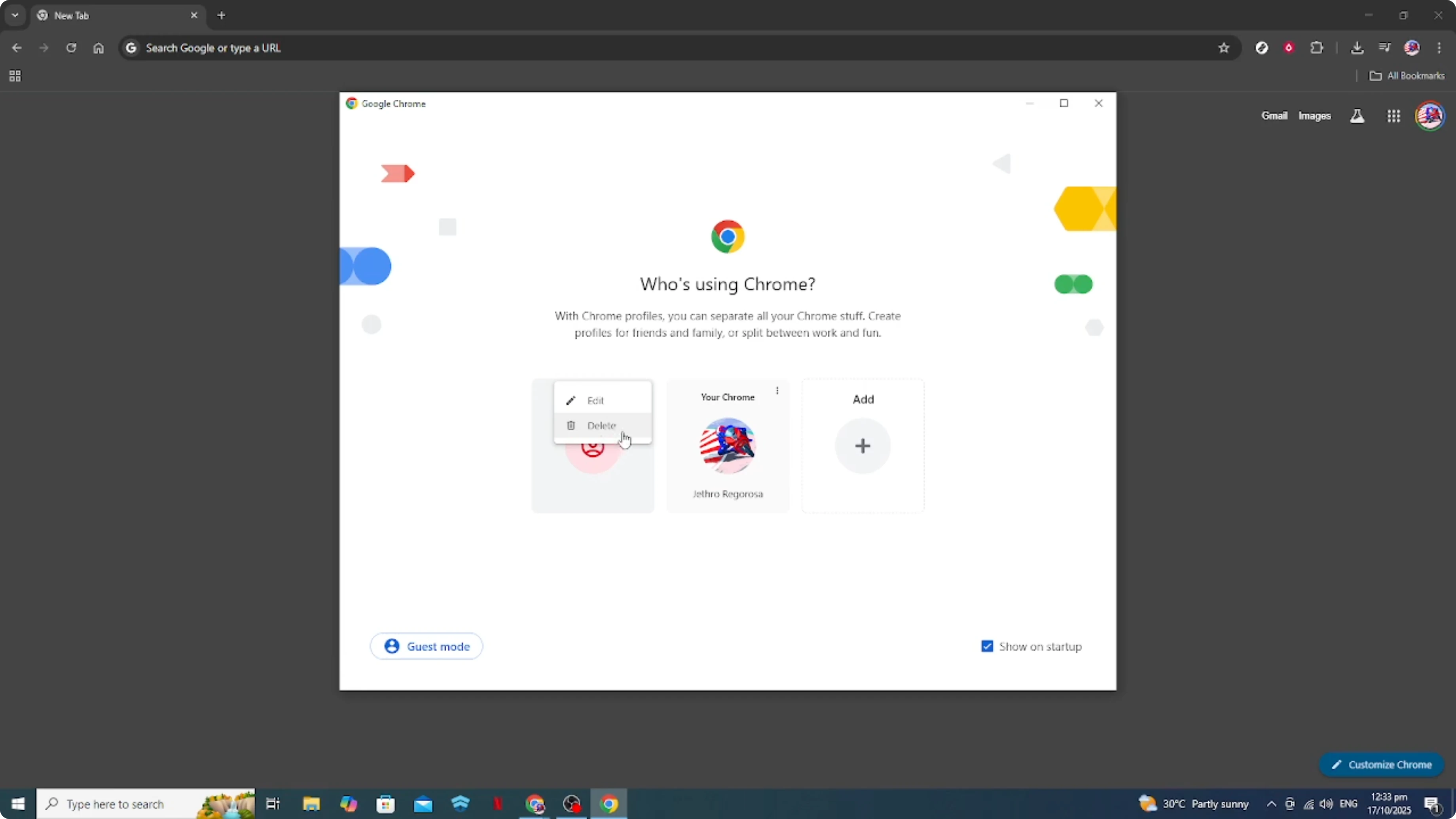 Screenshot from How To Remove Profile Icons from Google Chrome on Taskbar in Windows [2026 Guide] at 96s