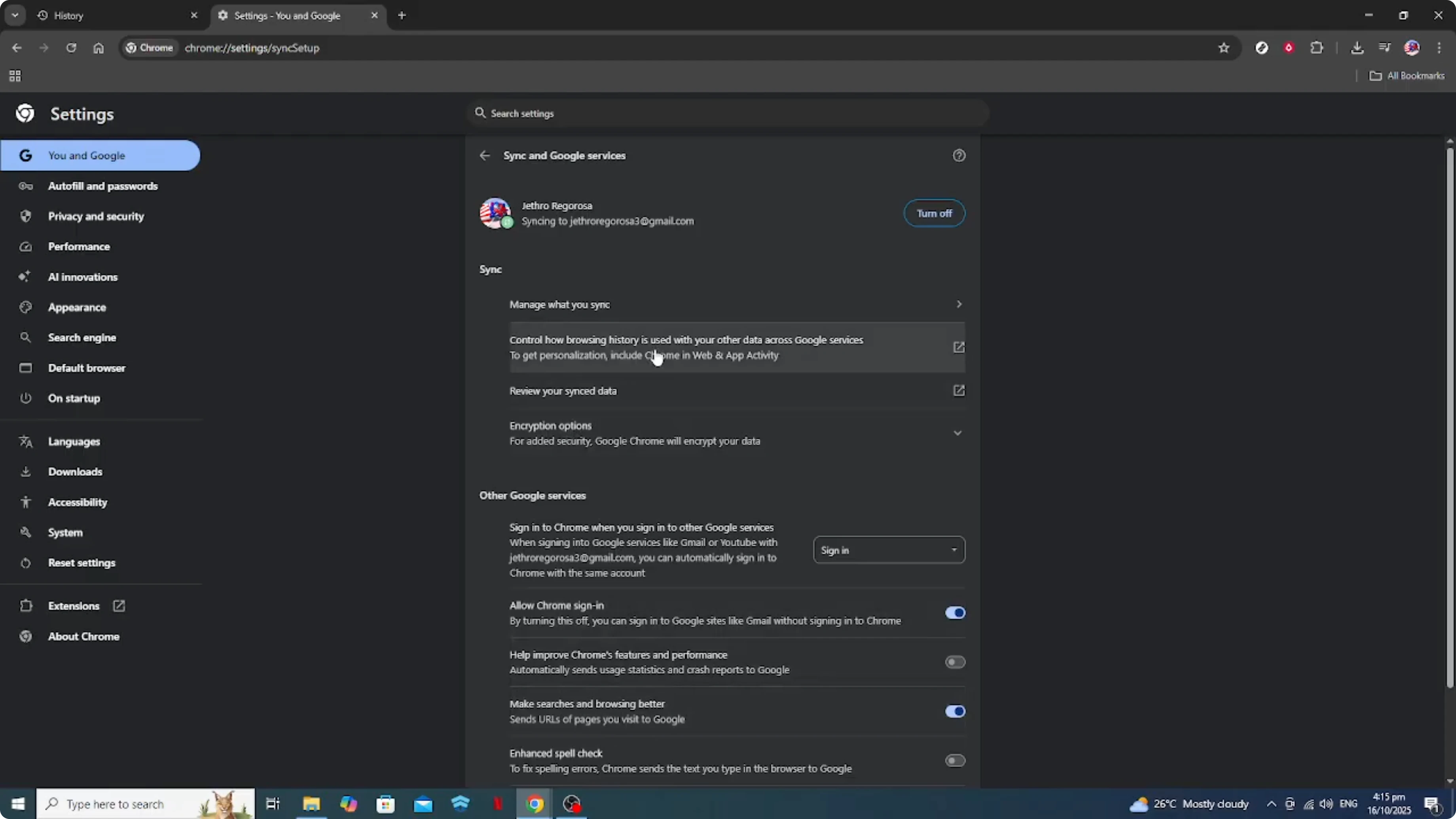 Screenshot from How To Save History of Visited Pages in Google Chrome [2026 Guide] at 131s