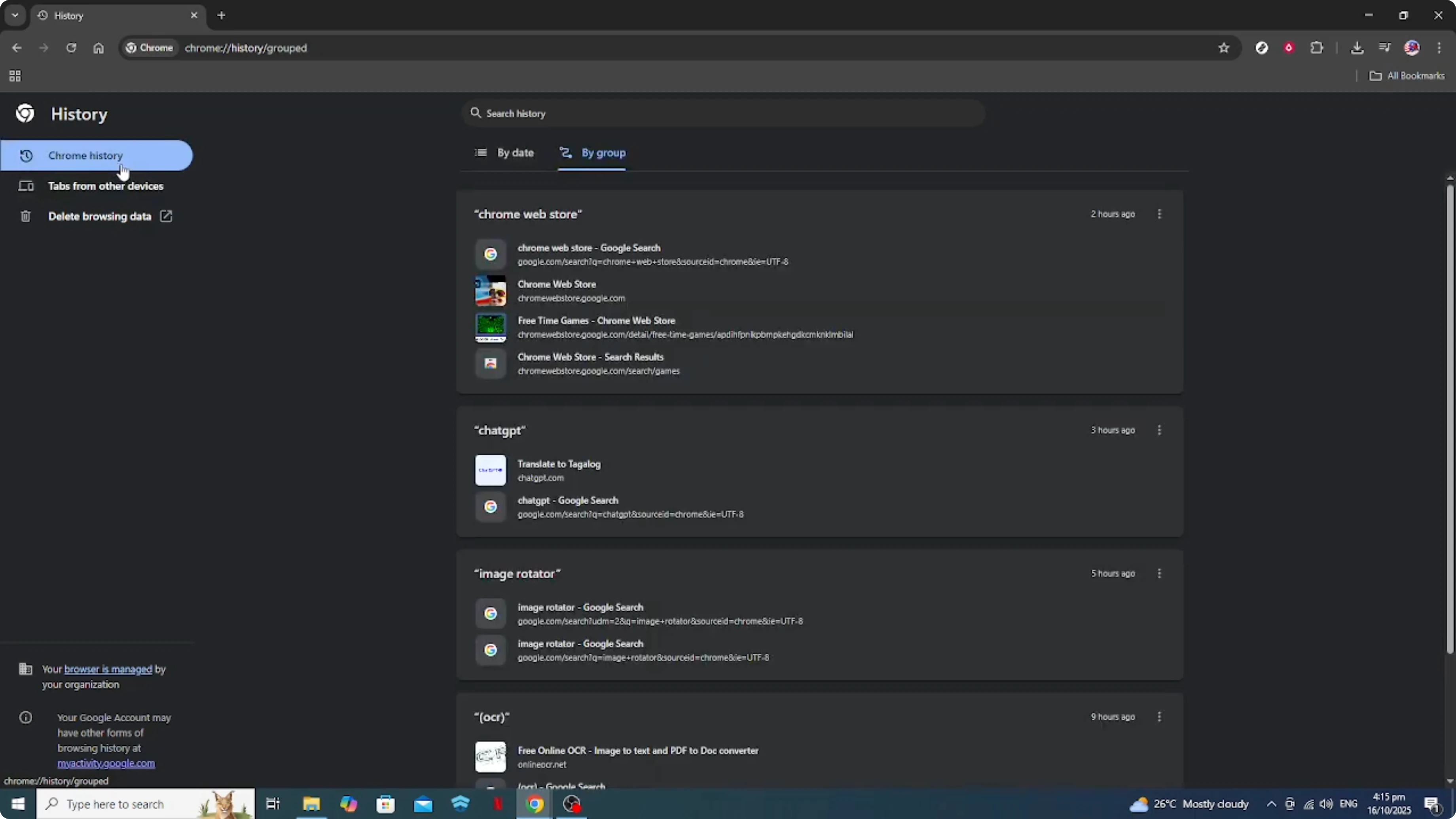 Screenshot from How To Save History of Visited Pages in Google Chrome [2026 Guide] at 95s