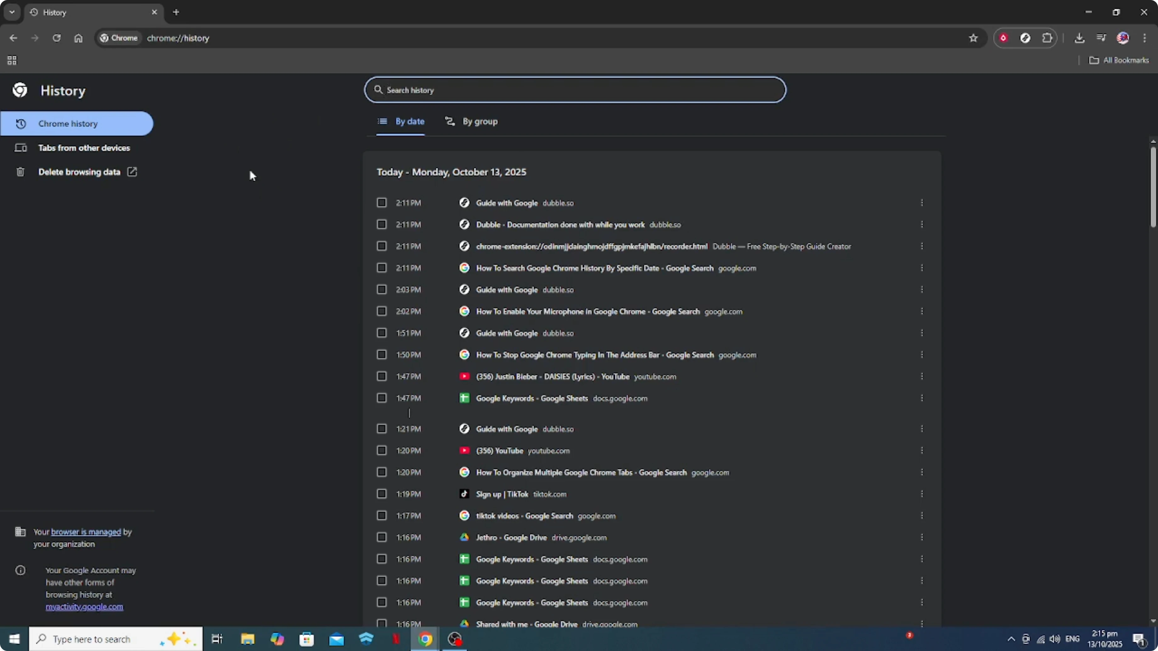 Screenshot from How To Search Google Chrome History By Specific Date [2026 Guide] at 39s
