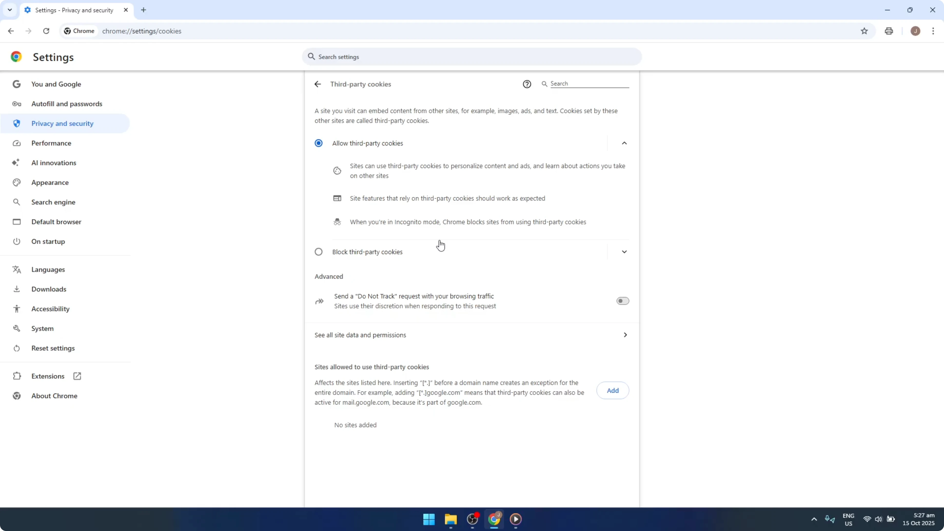 Screenshot from How To Set Cookie Settings in Google Chrome [2026 Guide] at 100s