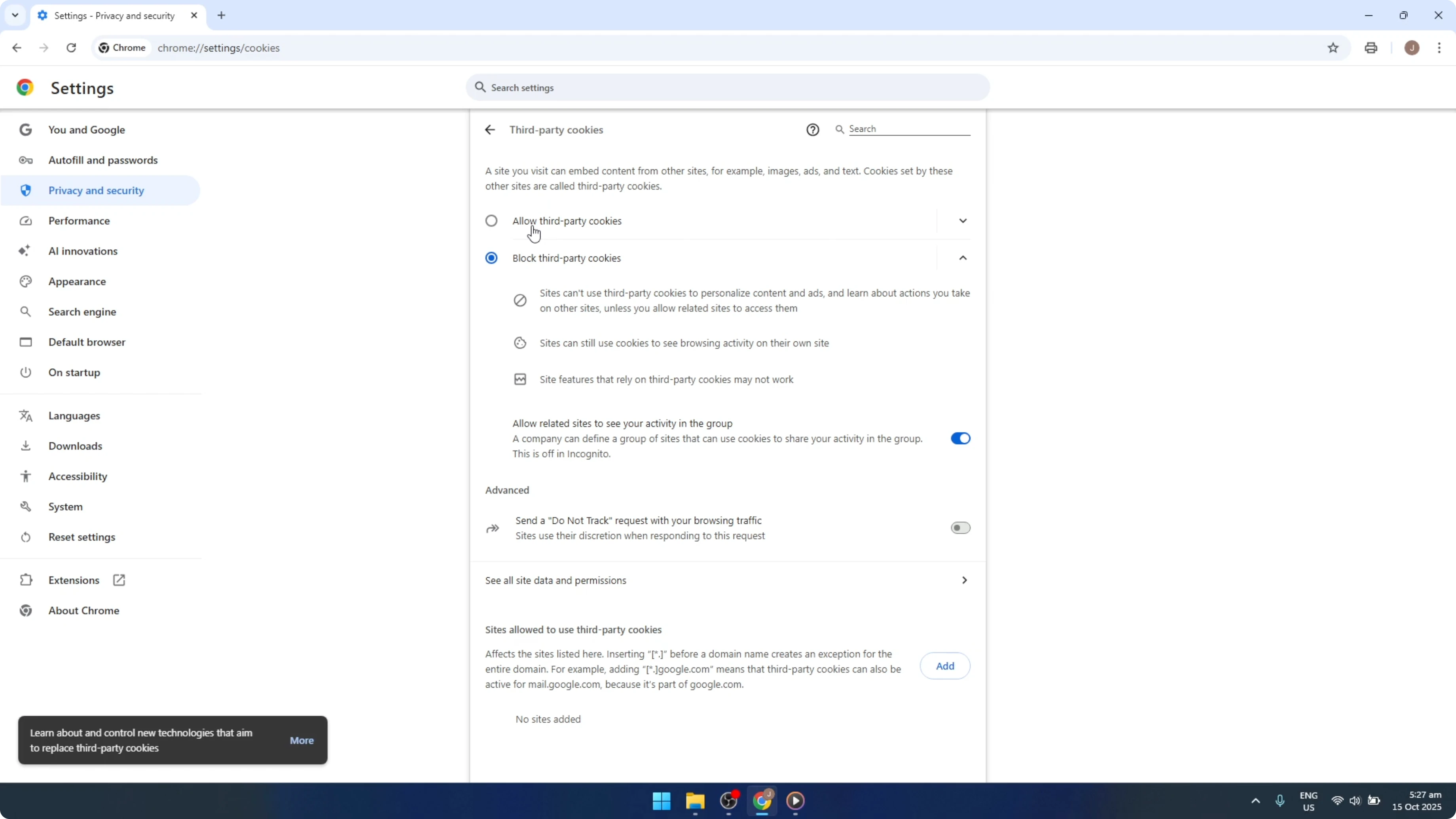 Screenshot from How To Set Cookie Settings in Google Chrome [2026 Guide] at 126s