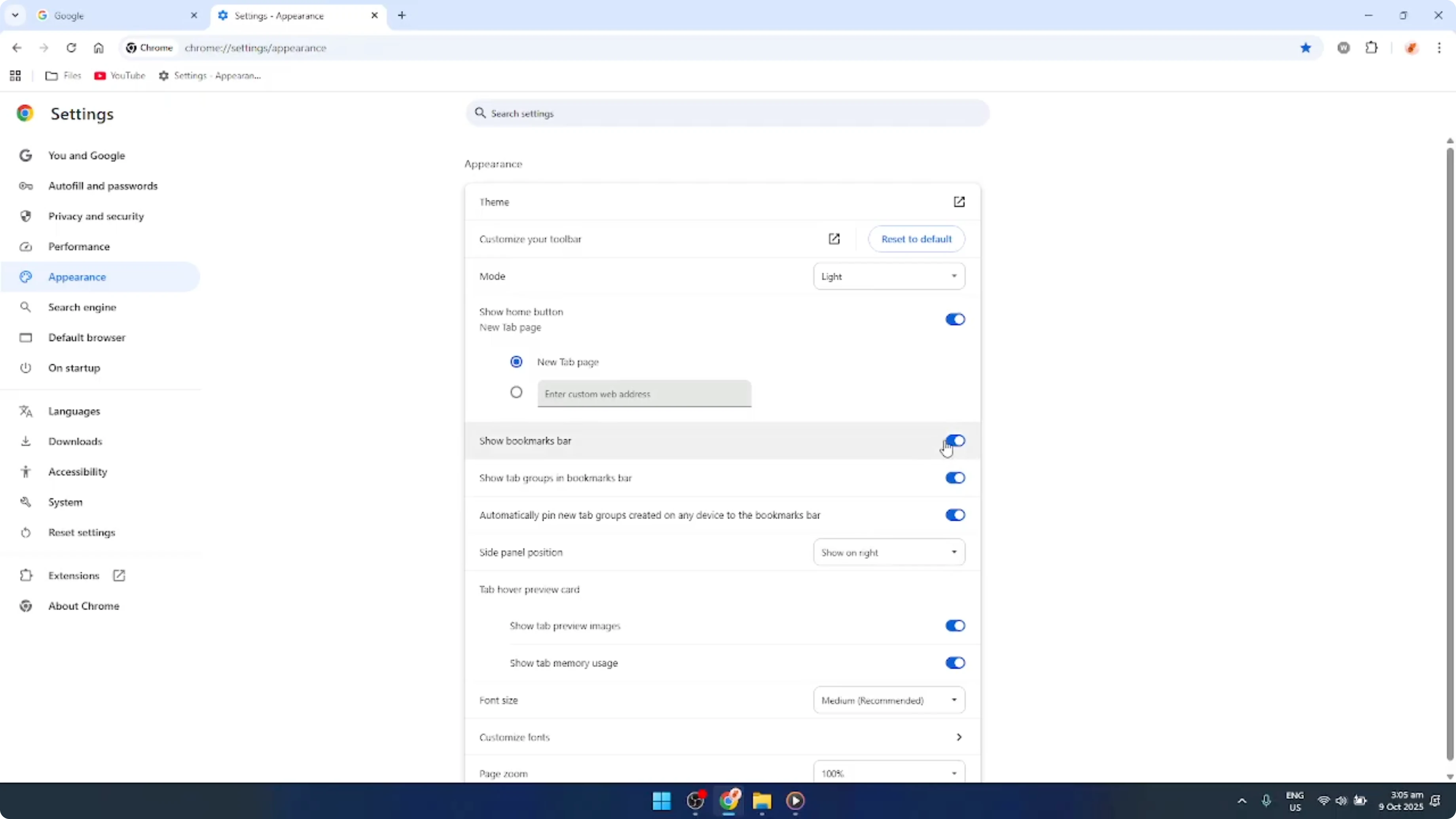Screenshot from How To Always Show or Hide The Google Chrome Bookmarks Bar [2026 Guide] at 116s