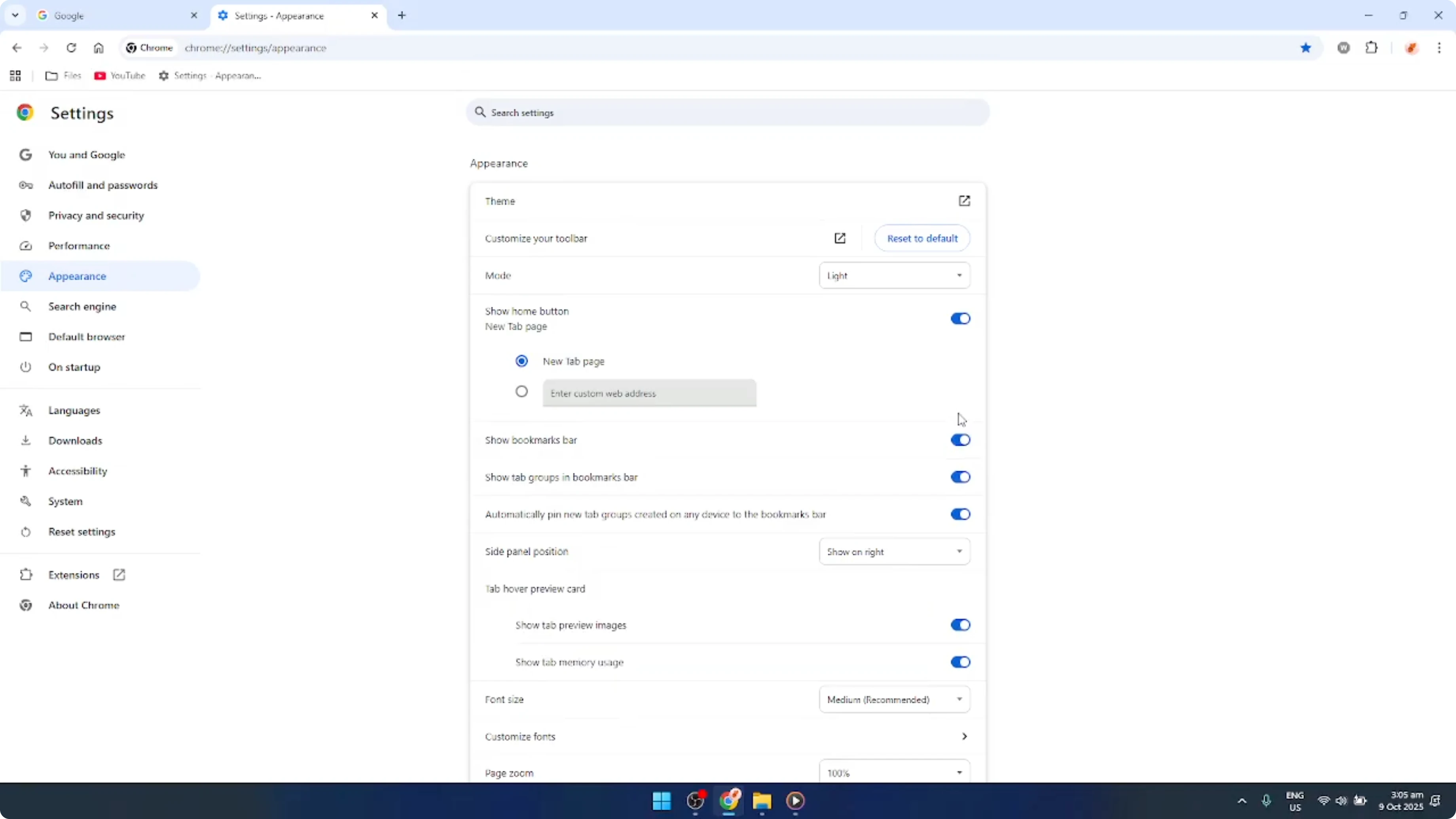 Screenshot from How To Always Show or Hide The Google Chrome Bookmarks Bar [2026 Guide] at 50s